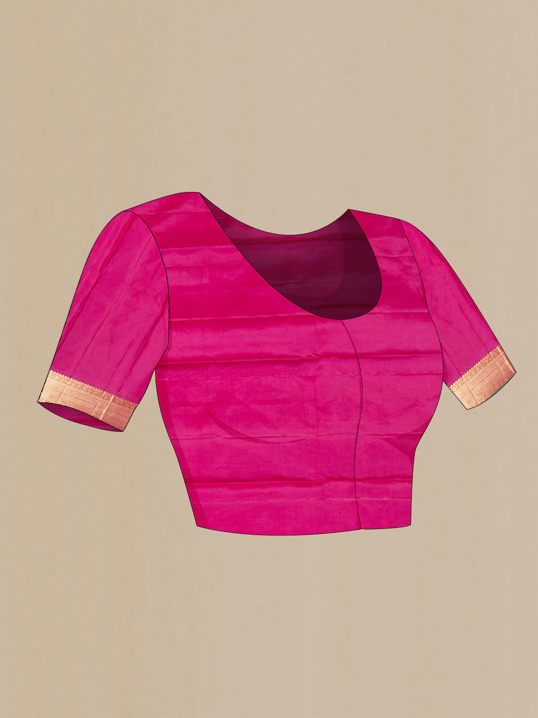 Maroon Dual Tone Kanchipuram Silk Saree - Image 5
