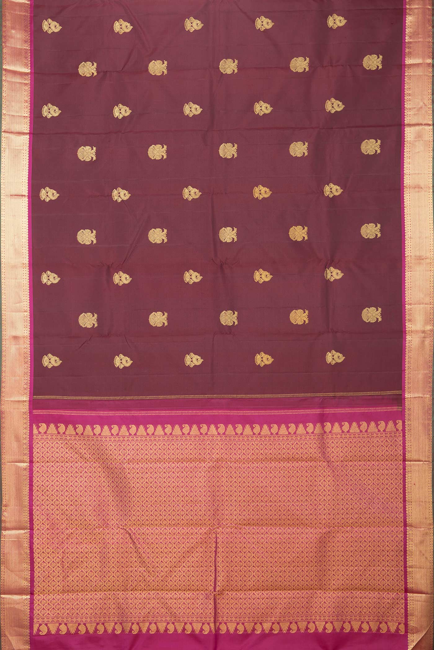 Maroon Dual Tone Kanchipuram Silk Saree - Image 6