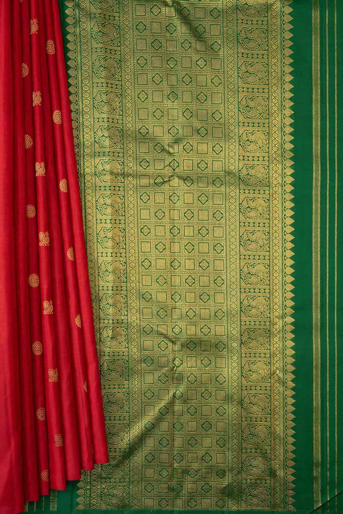 Maroon Dual Tone Kanjivaram Silk Saree - Image 3