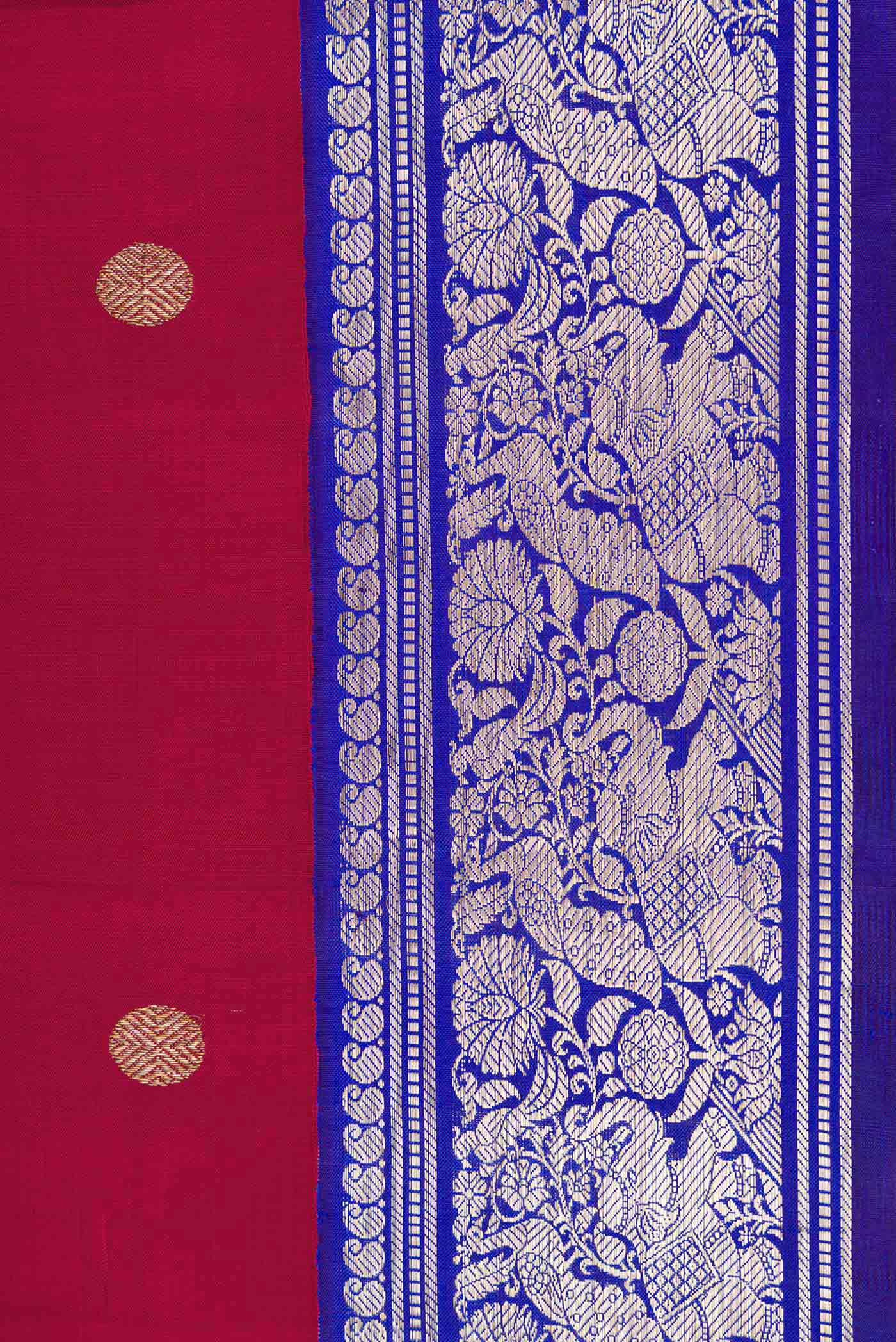 Maroon Dual Tone Kanjivaram Silk Saree - Image 3
