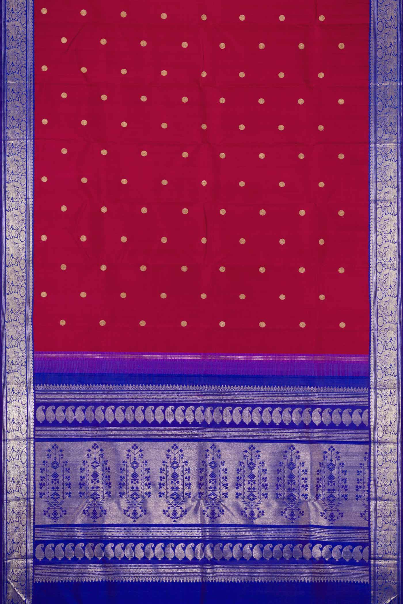 Maroon Dual Tone Kanjivaram Silk Saree - Image 6