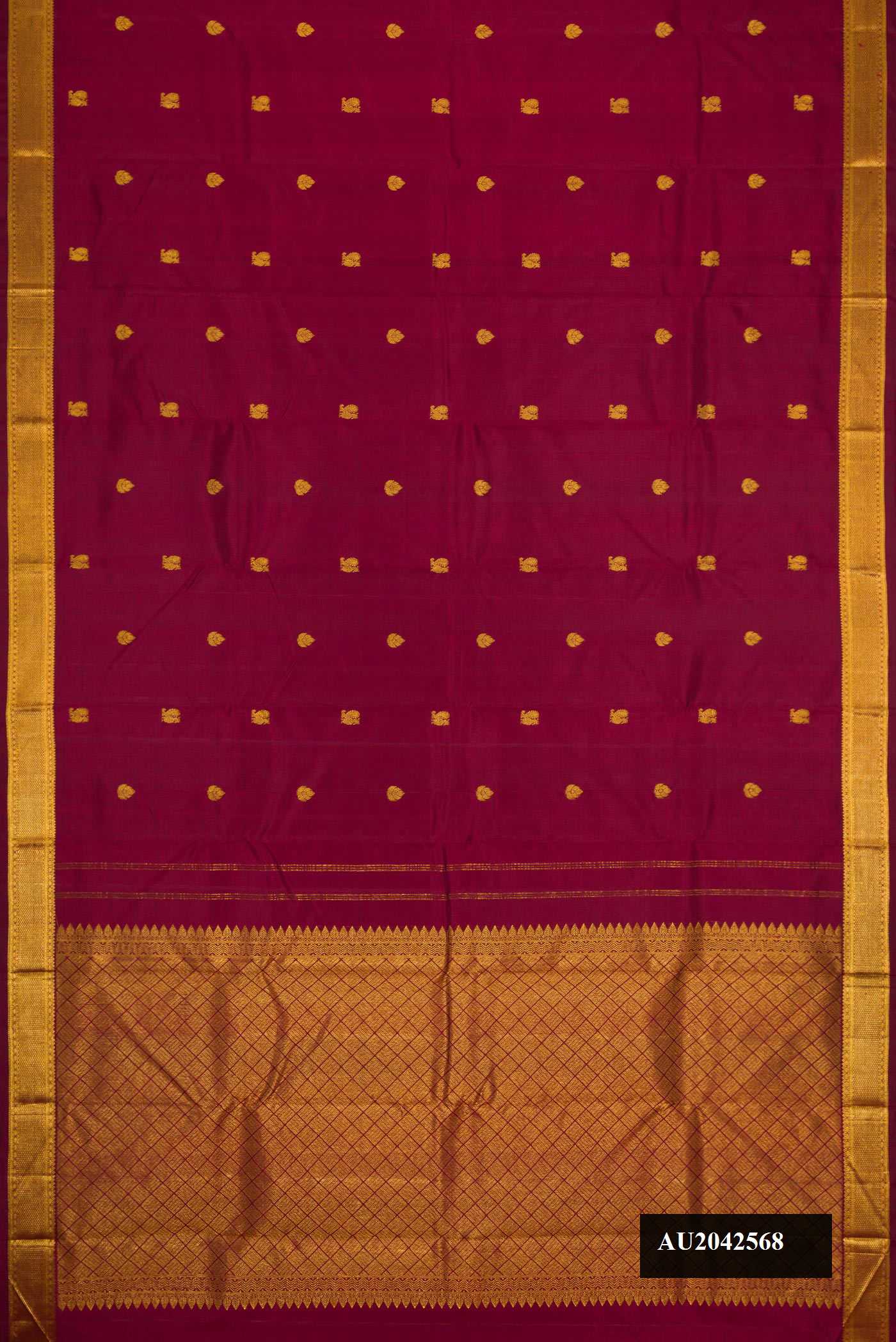 Maroon Dual Tone Kanchipuram Silk Saree