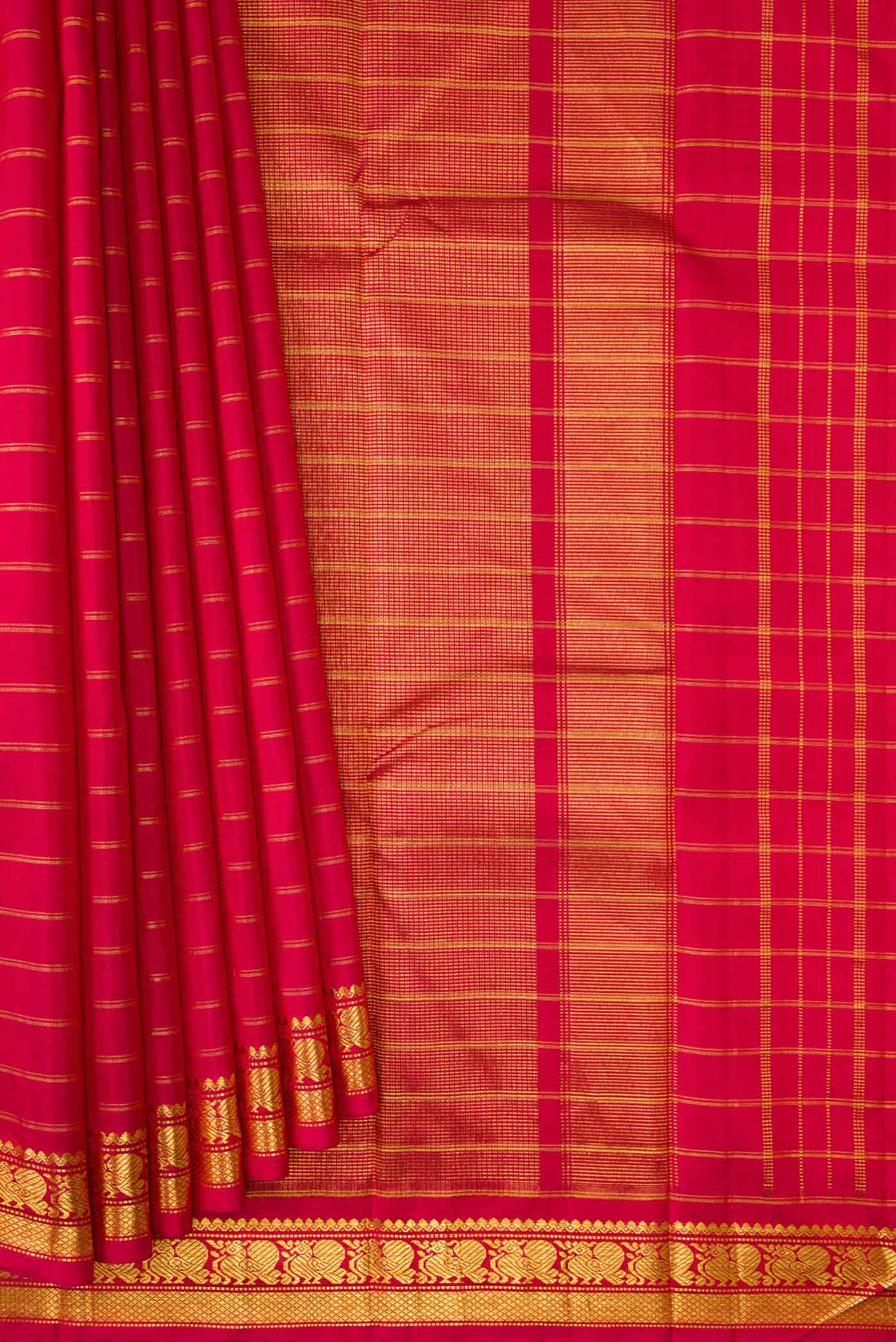 Red Kanchipuram Silk Saree - Image 4