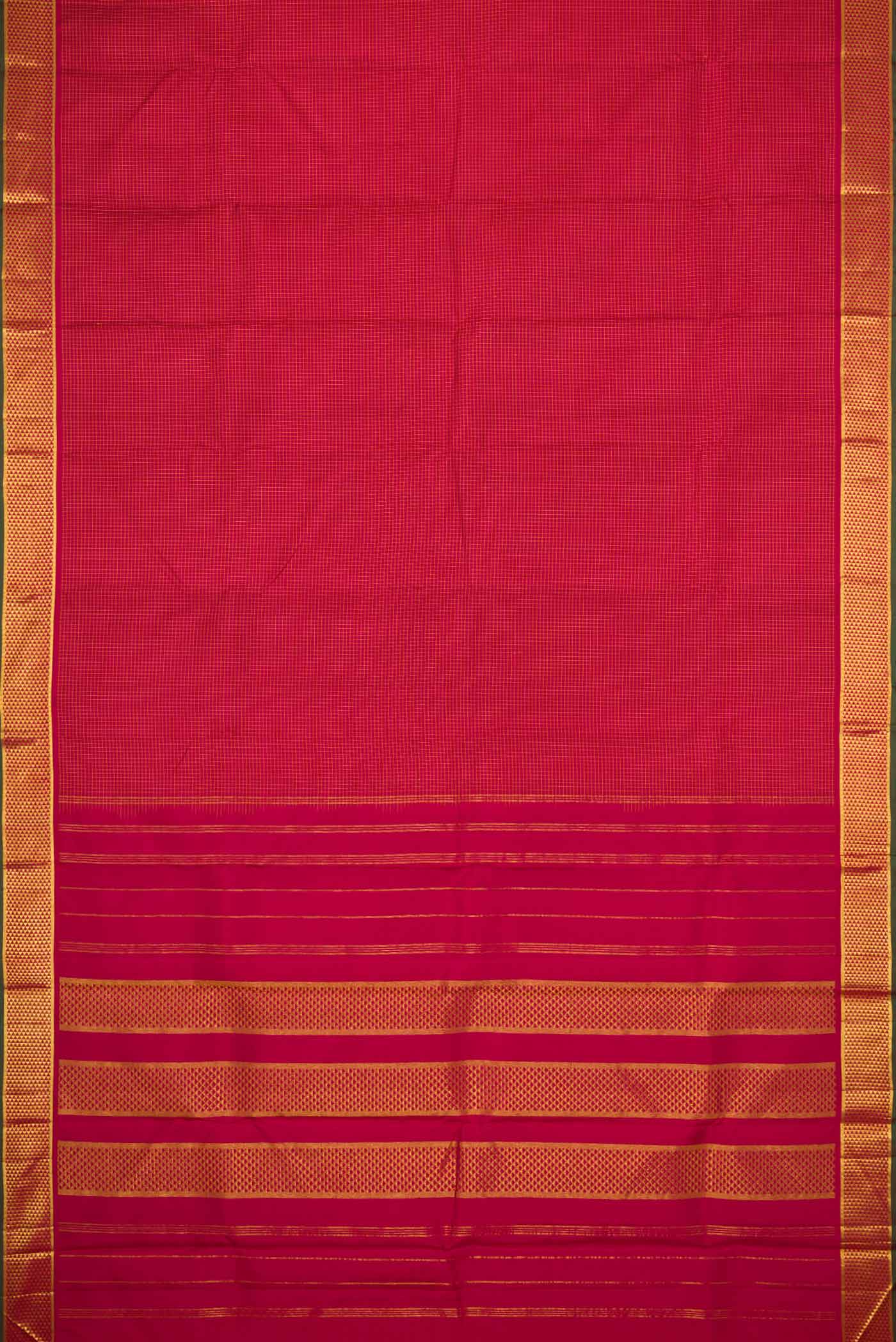 Maroon Dual Tone Kanchipuram Silk Saree - Image 6
