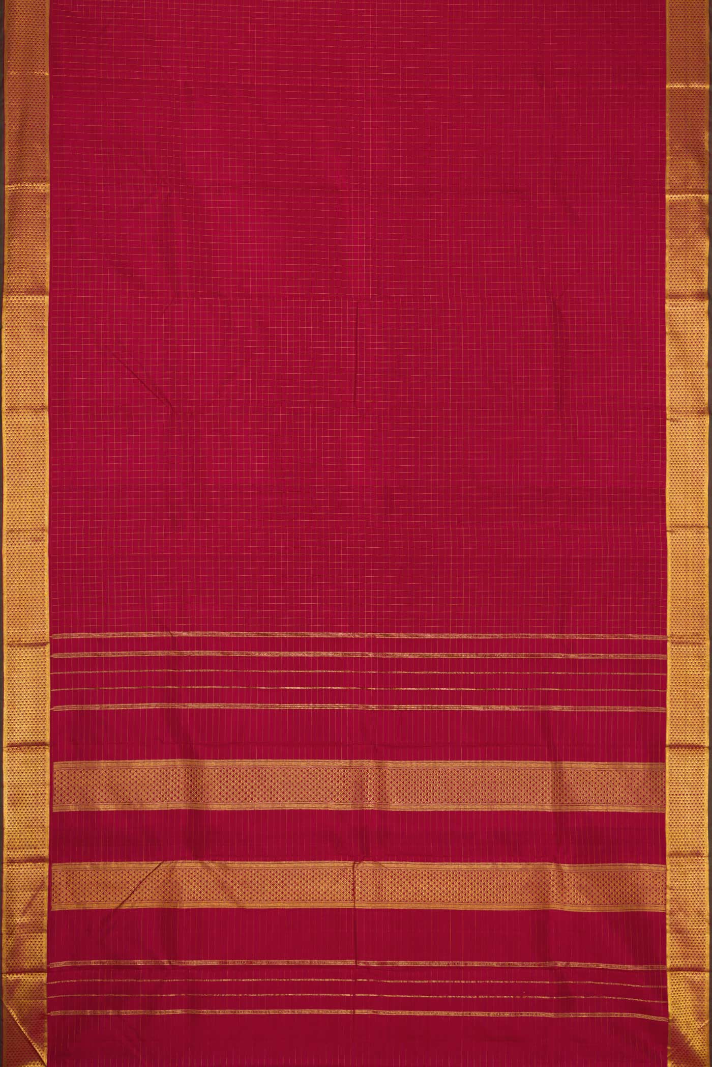Maroon Dual Tone Kanchipuram Silk Saree - Image 6