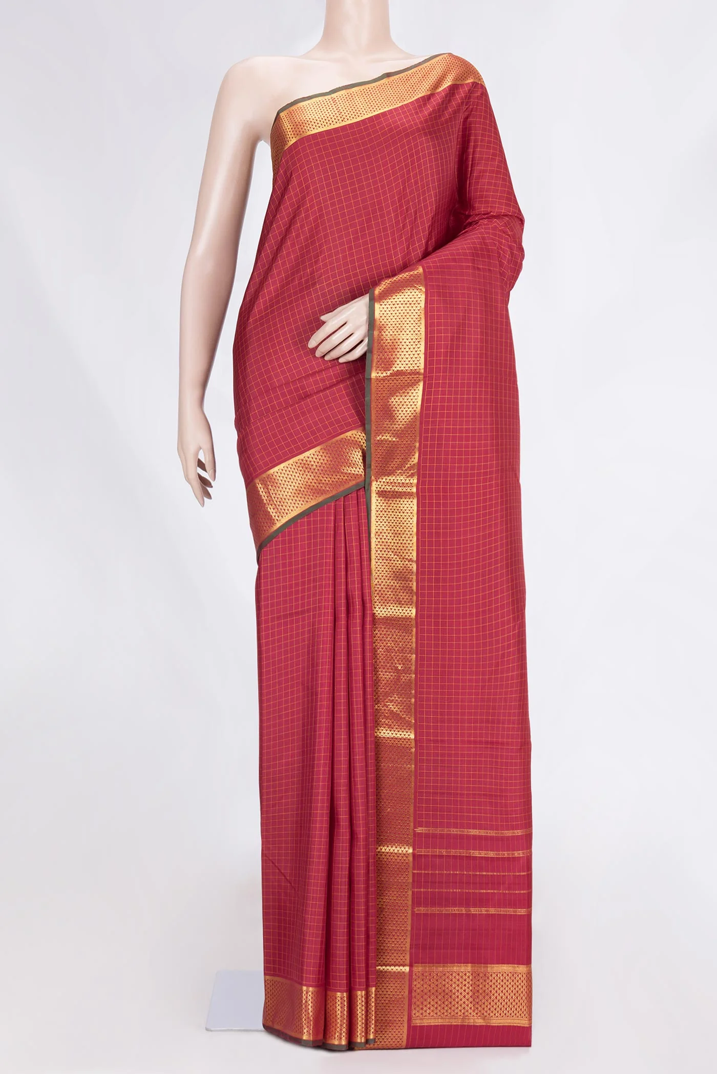 Maroon Kanchipuram Silk Saree