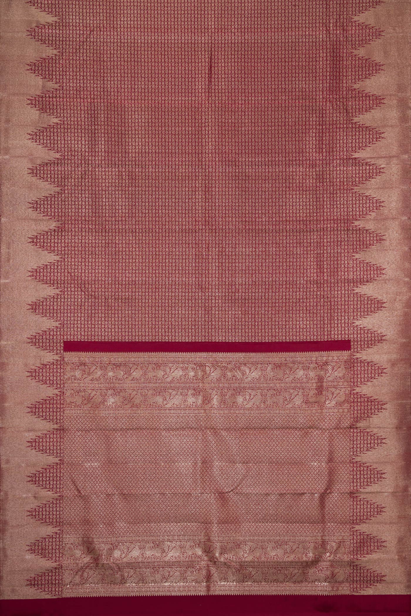 Coffee Brown Dual Tone Kanchipuram Silk Saree - Image 6