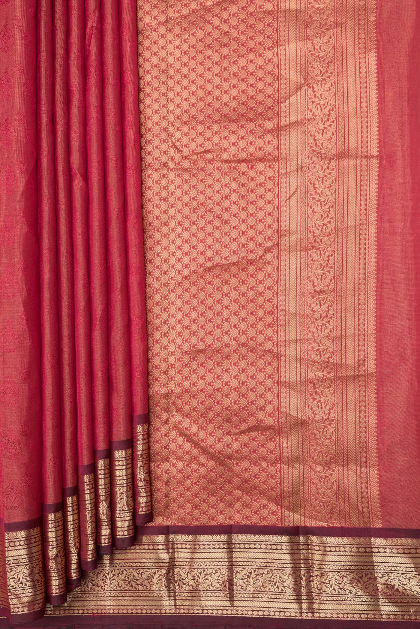 Red Kanchipuram Silk Saree - Image 4
