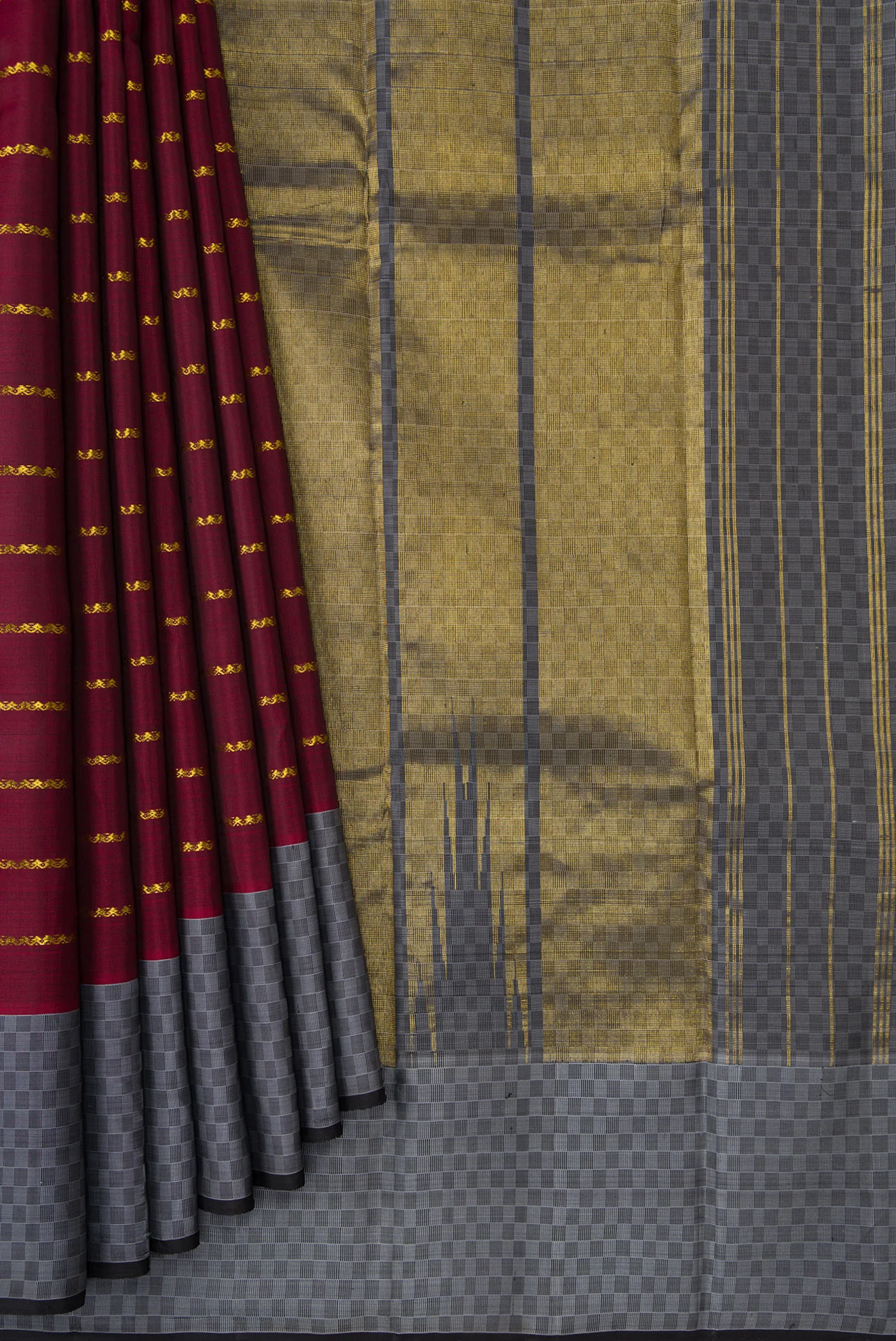 Maroon Kanchipuram Silk Saree - Image 4