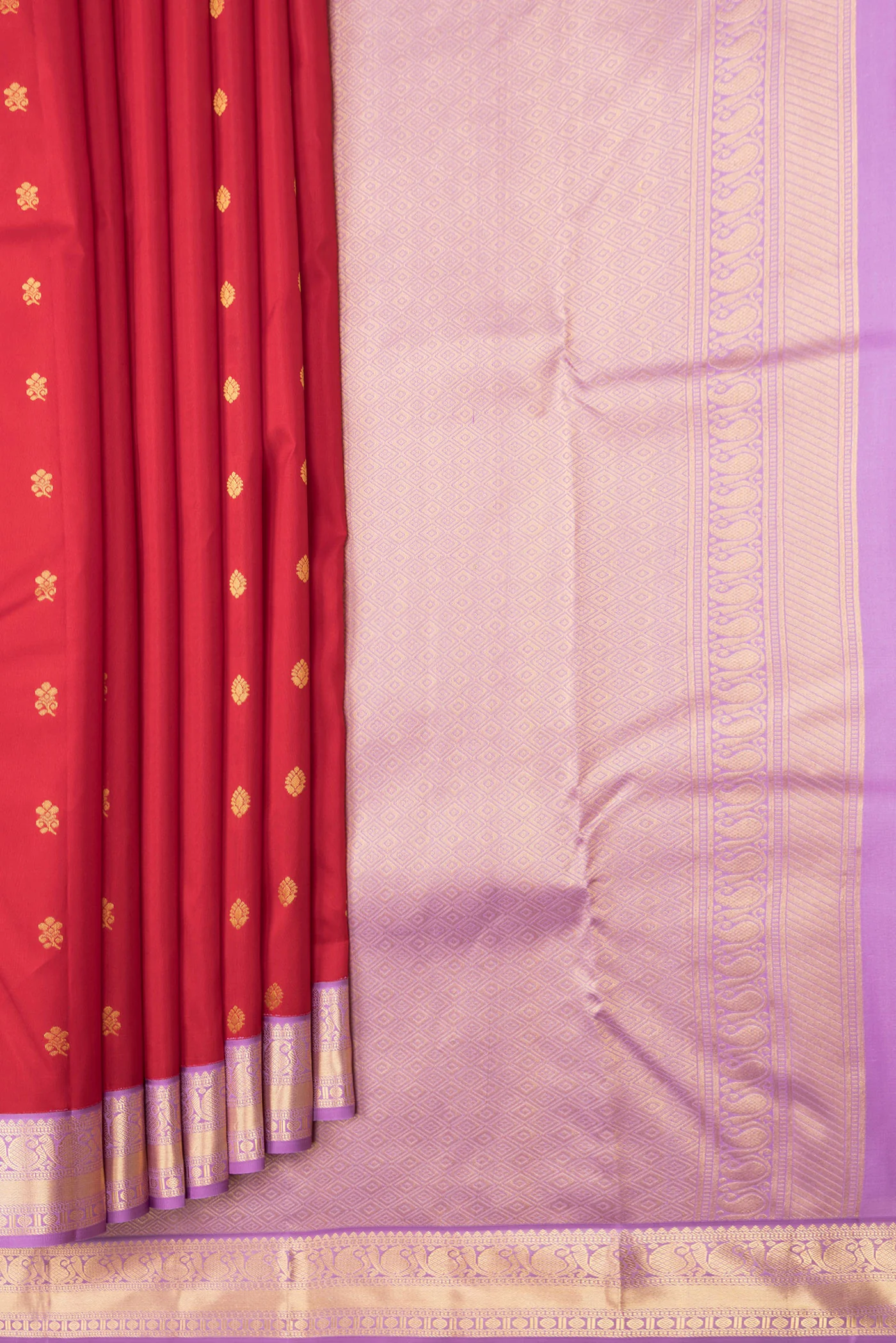Red Kanchipuram Silk Saree - Image 4
