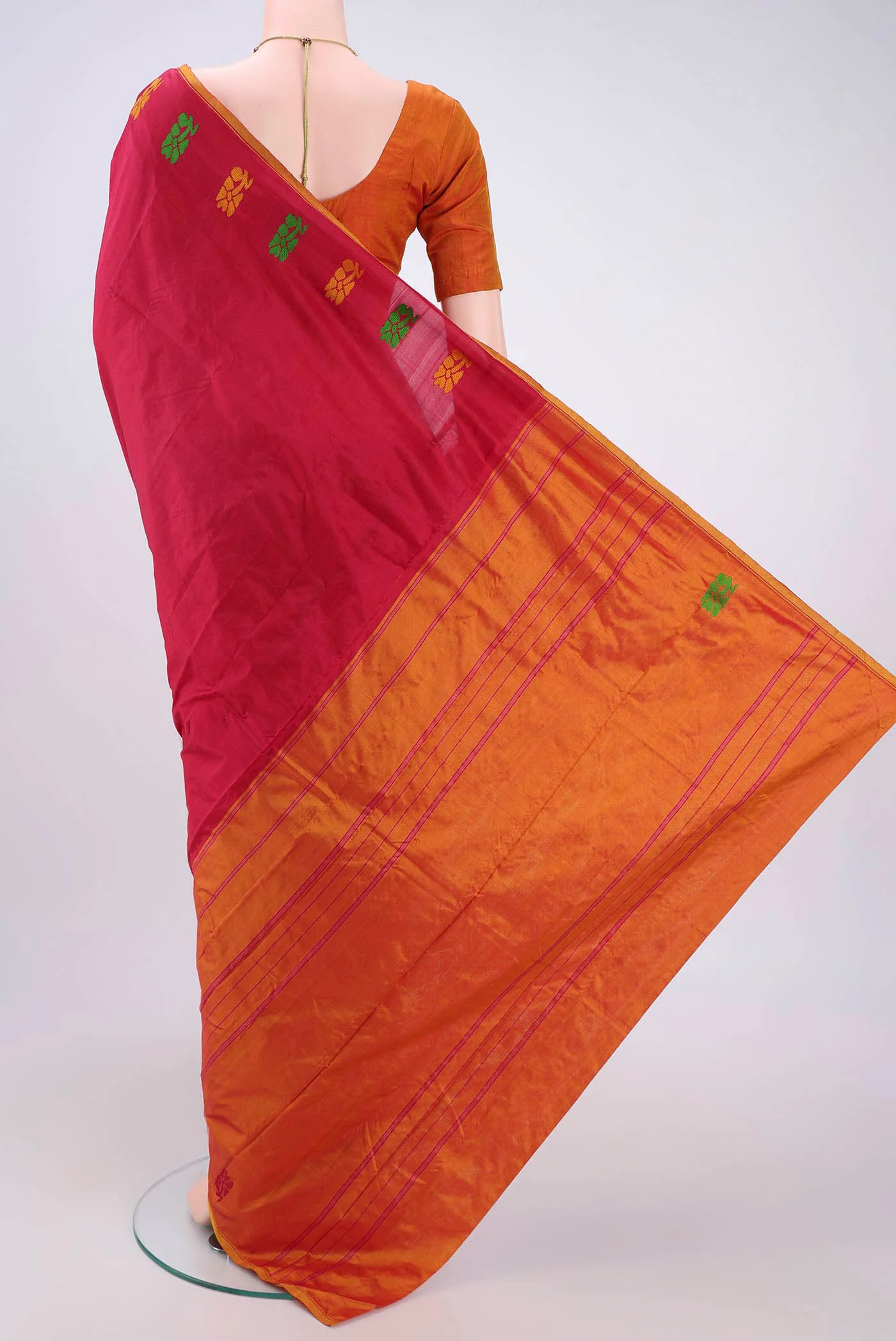 Maroon Kanchipuram Silk Saree - Image 3