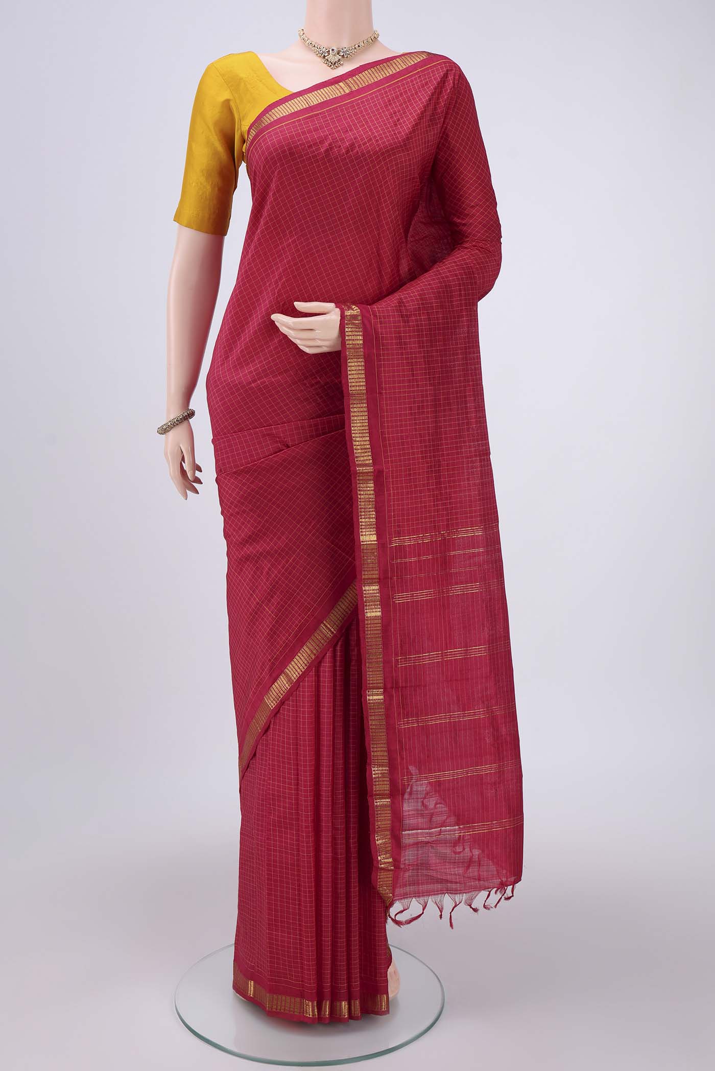 Maroon Kanchipuram Silk Saree