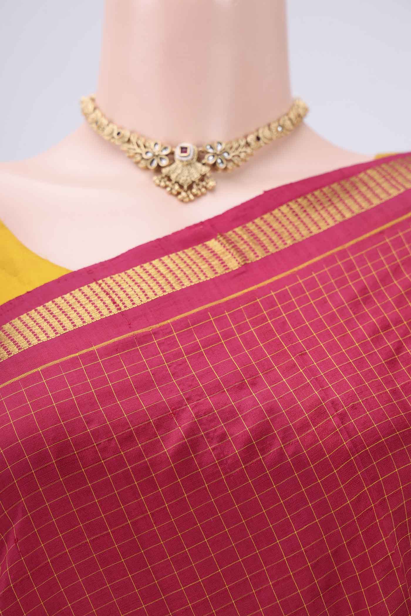 Maroon Kanchipuram Silk Saree - Image 2