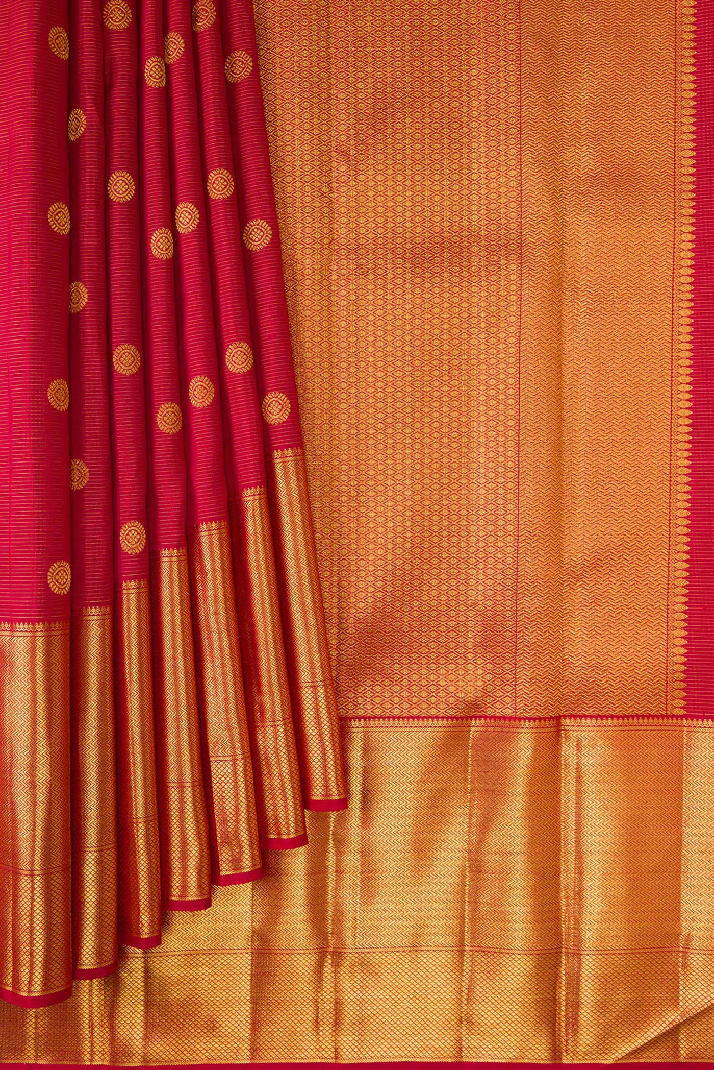 Red Kanchipuram Silk Saree - Image 4