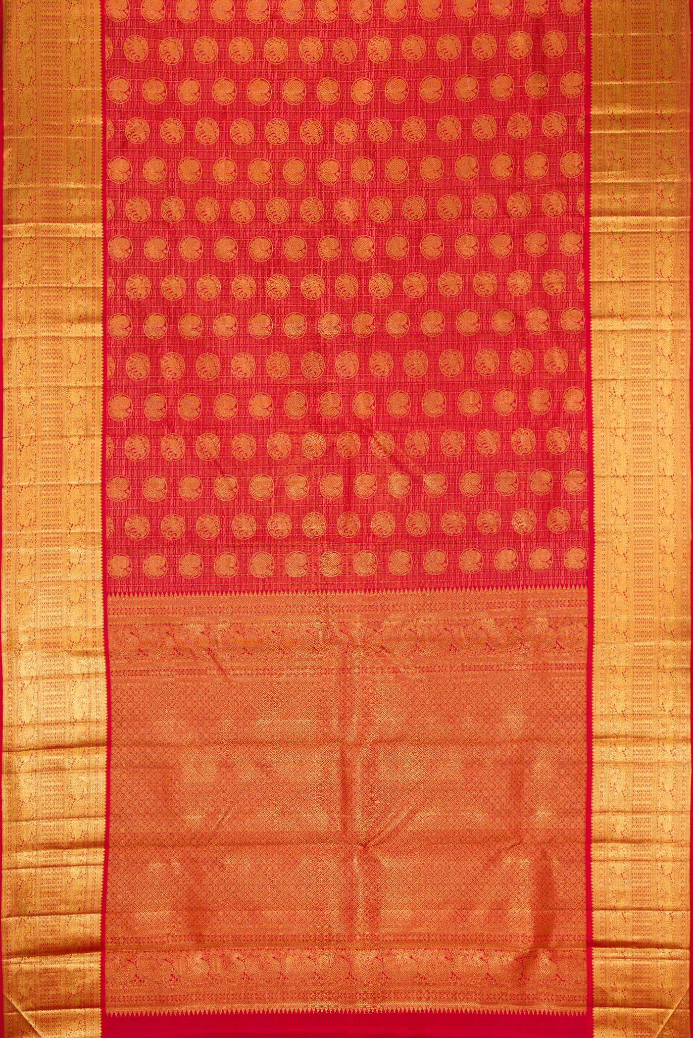 Red Kanchipuram Silk Saree - Image 6