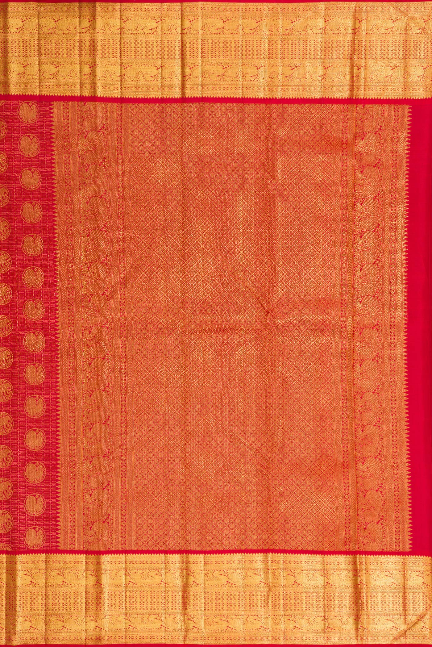 Red Kanchipuram Silk Saree - Image 7