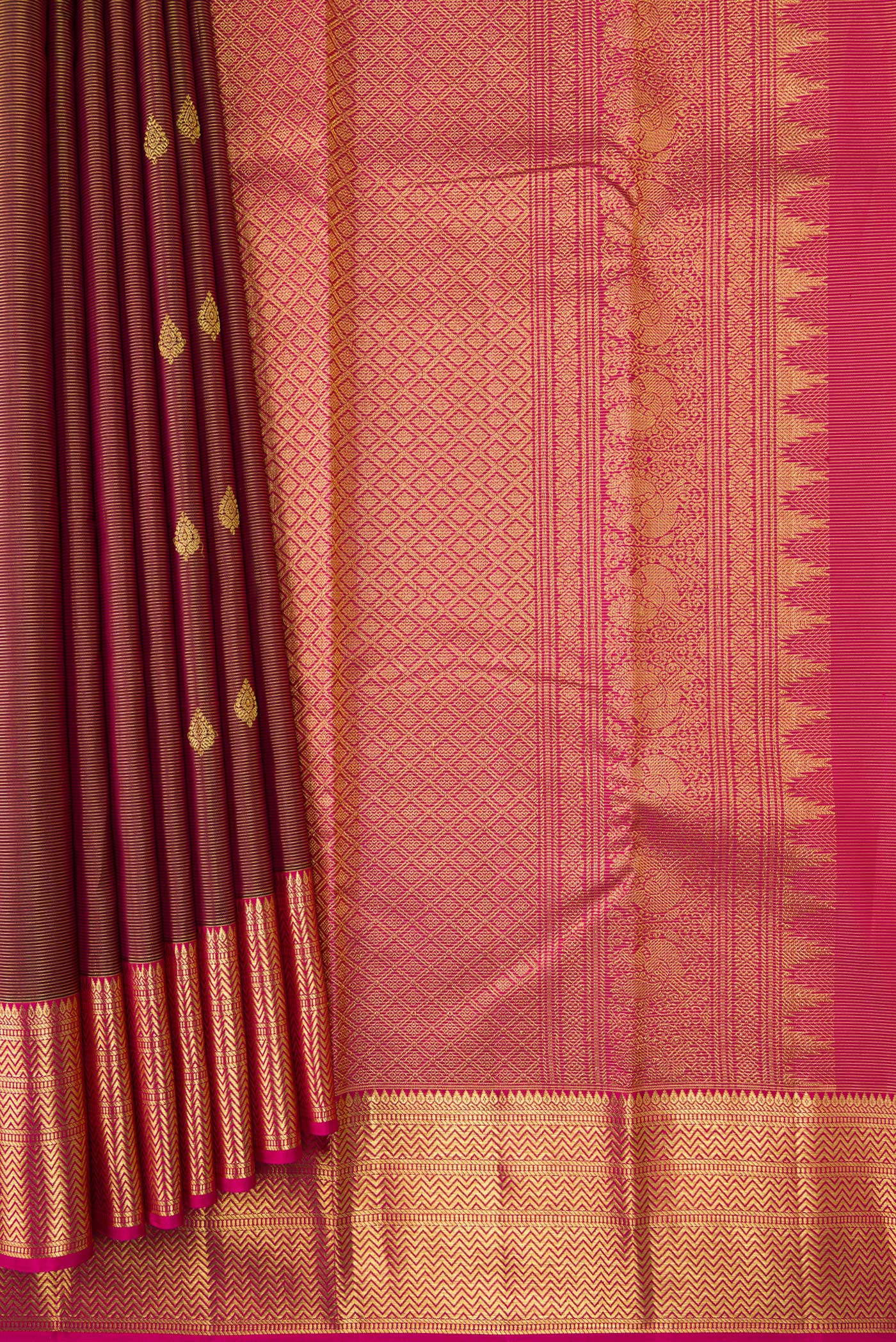 Maroon Kanchipuram Silk Saree - Image 4