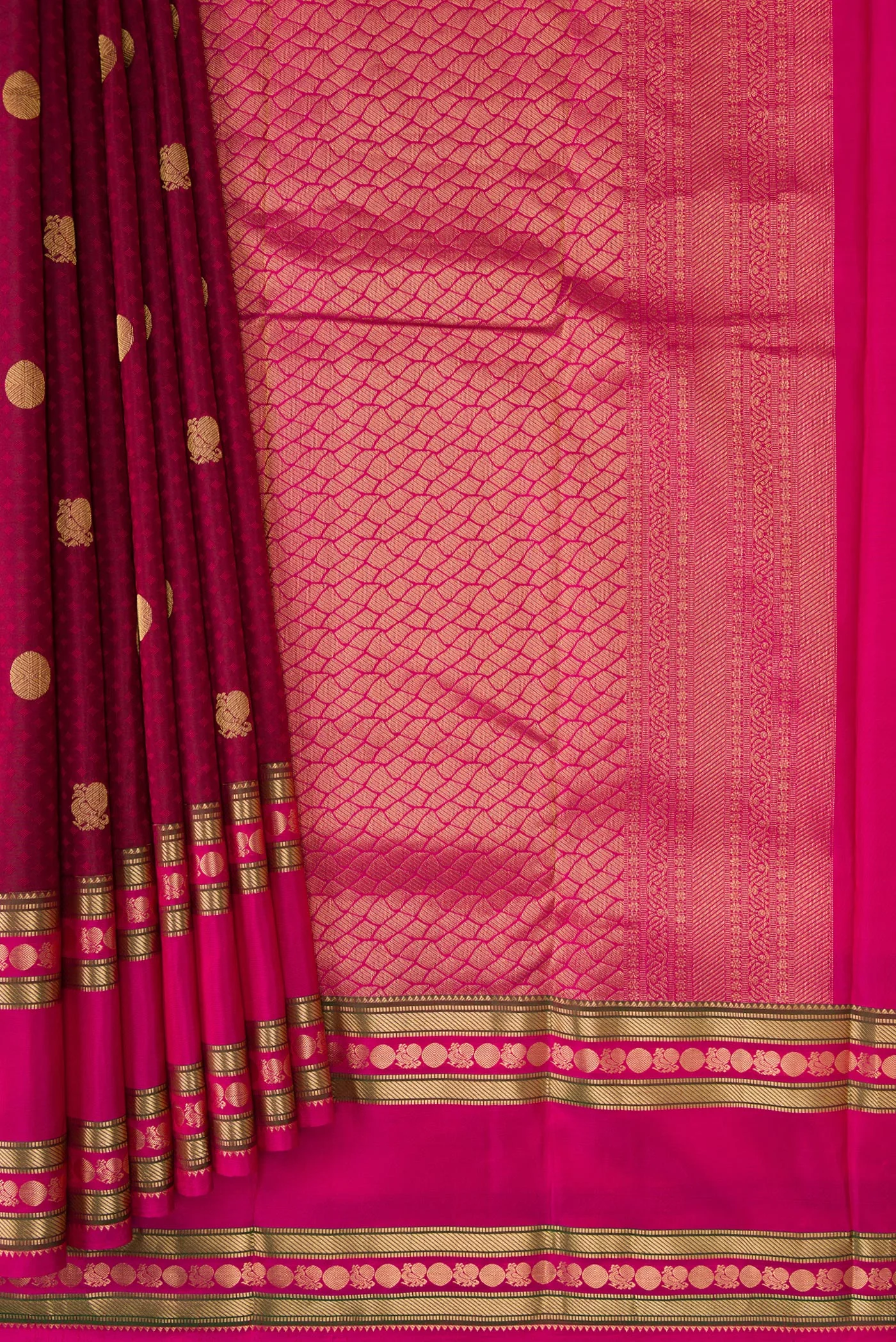 Maroon Kanchipuram Silk Saree - Image 4