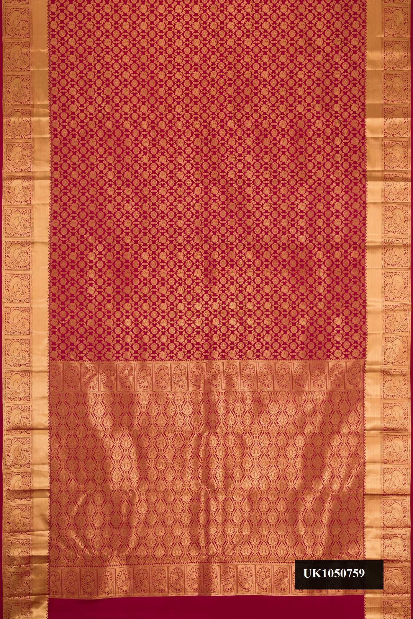 Maroon Dual Tone Kanchipuram Silk Saree