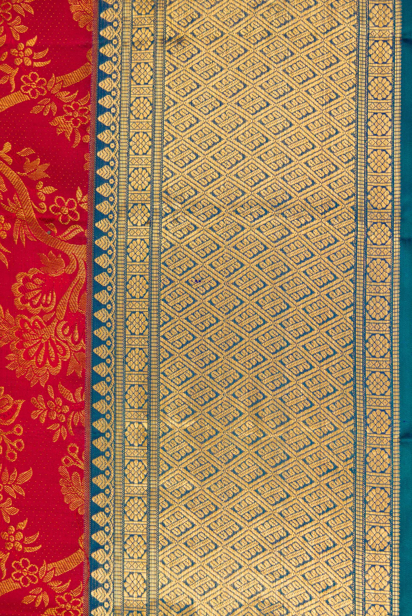 Red Kanchipuram Silk Saree - Image 3