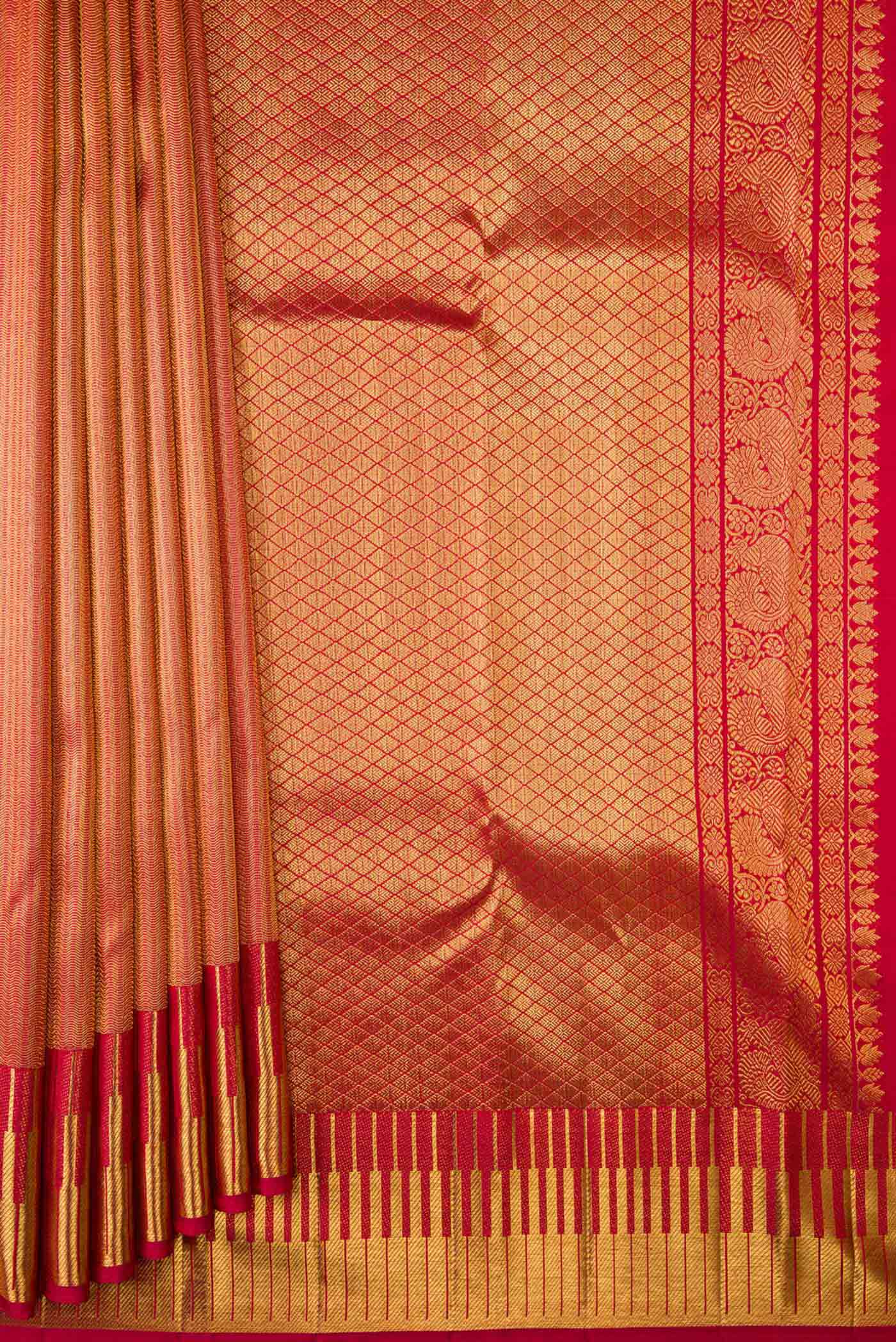 Red Kanchipuram Silk Saree - Image 4