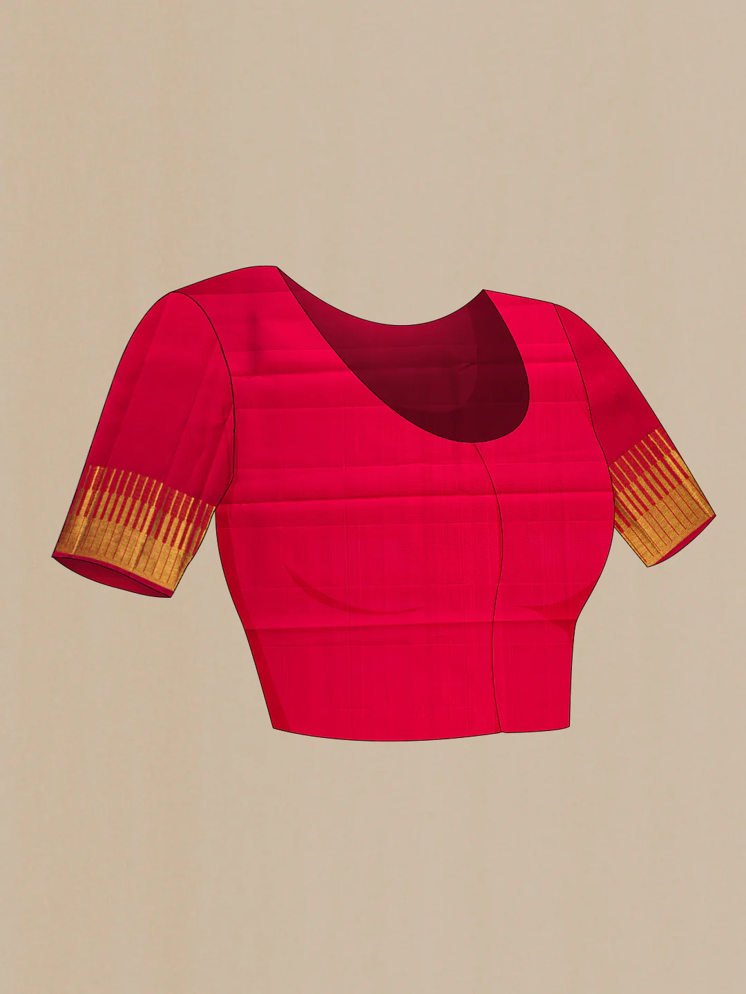 Red Kanchipuram Silk Saree - Image 5