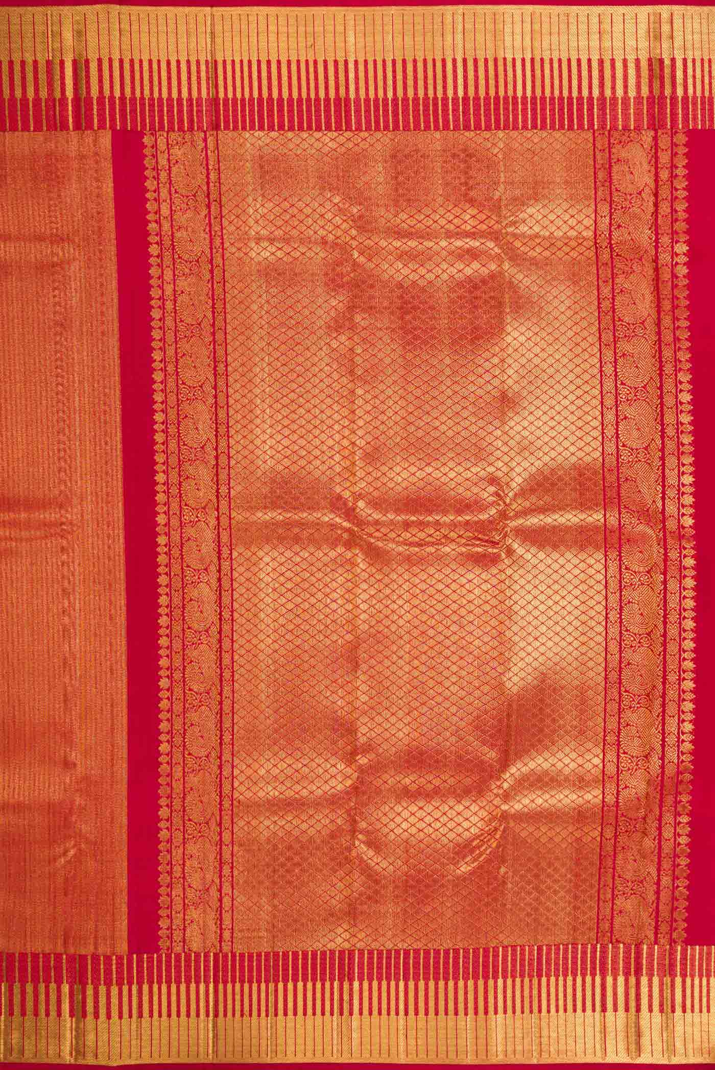 Red Kanchipuram Silk Saree - Image 7