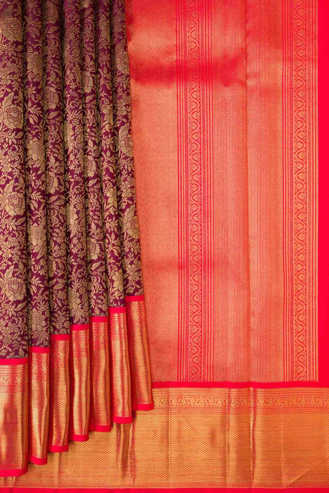 Maroon Dual Tone Kanchipuram Silk Saree - Image 2