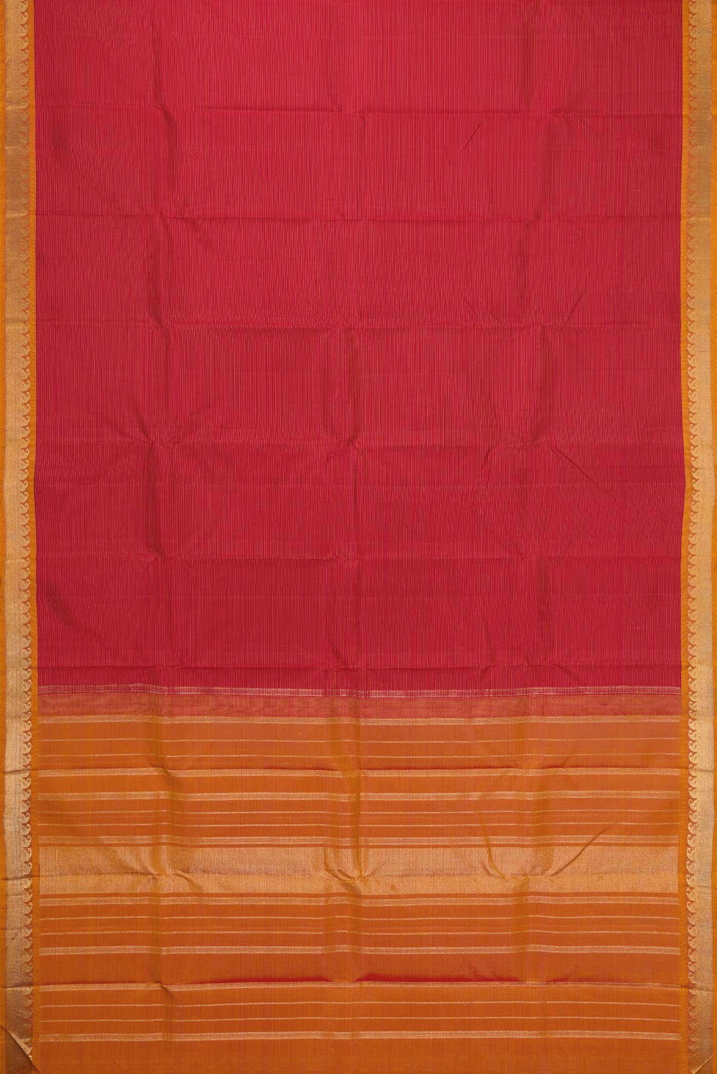 Pure Silk Pure Zari Maroon Dual Tone Kanjivaram Saree - Image 4