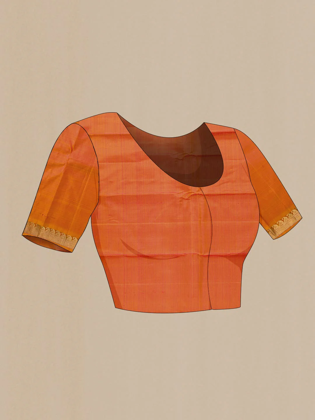 Pure Silk Pure Zari Maroon Dual Tone Kanjivaram Saree - Image 6