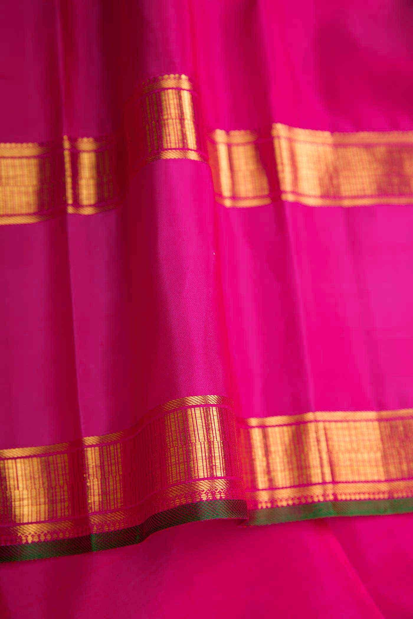 Pure Silk Pure Zari Maroon Dual Tone Kanchipuram Saree - Image 6