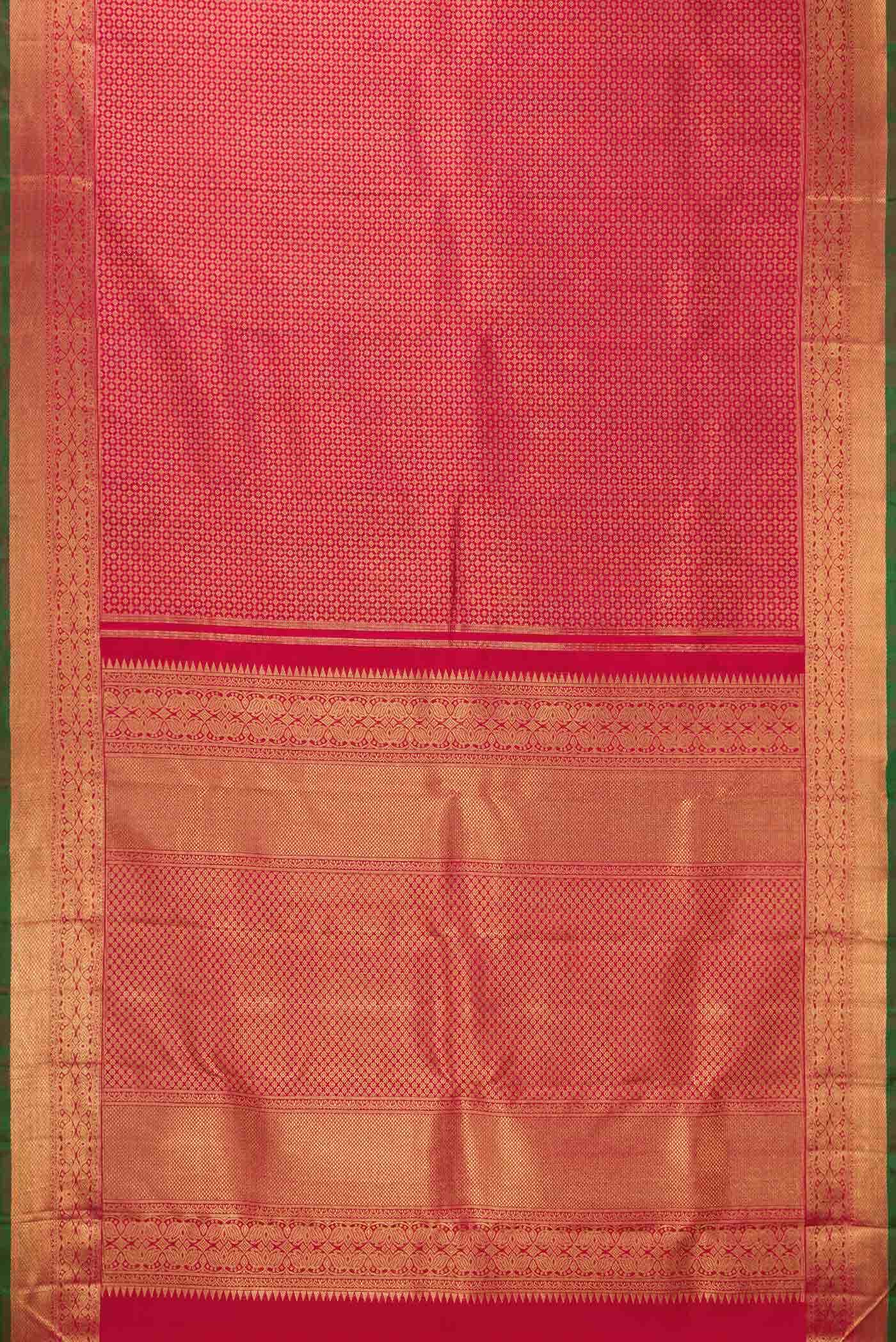 Pure Silk Pure Zari Maroon Dual Tone Kanjivaram Saree - Image 4