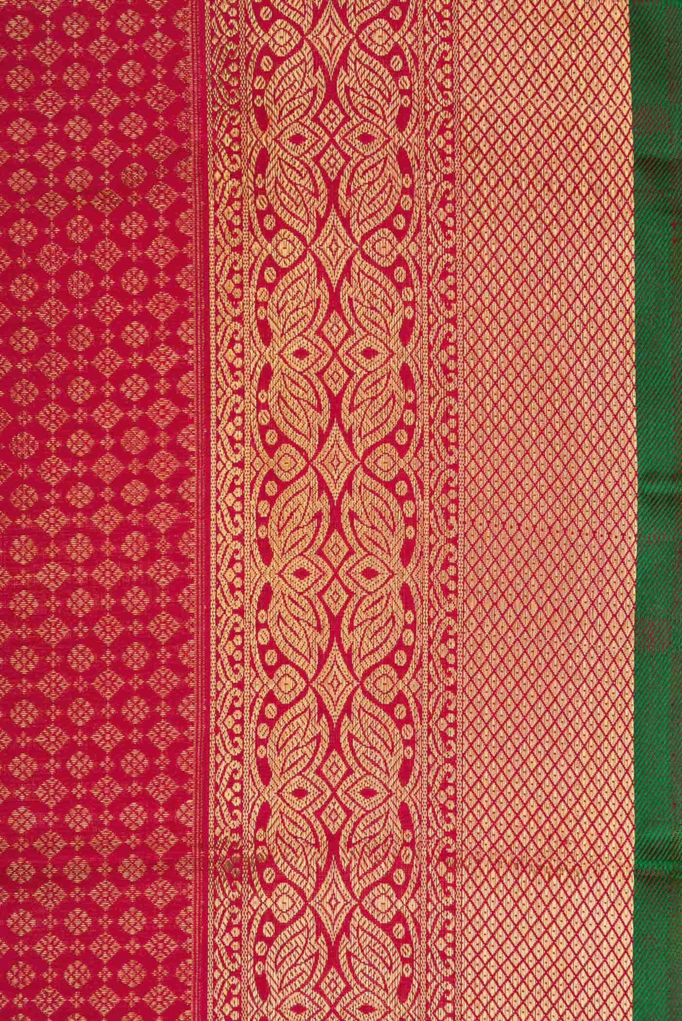 Pure Silk Pure Zari Maroon Dual Tone Kanjivaram Saree - Image 6