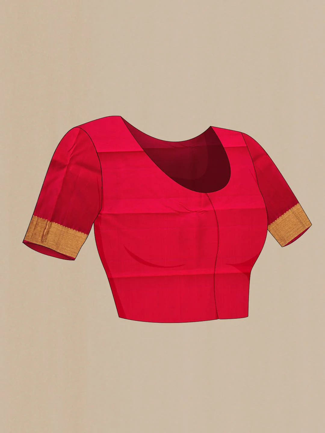 Pure Silk Pure Zari Maroon Dual Tone Kanchipuram Saree - Image 7