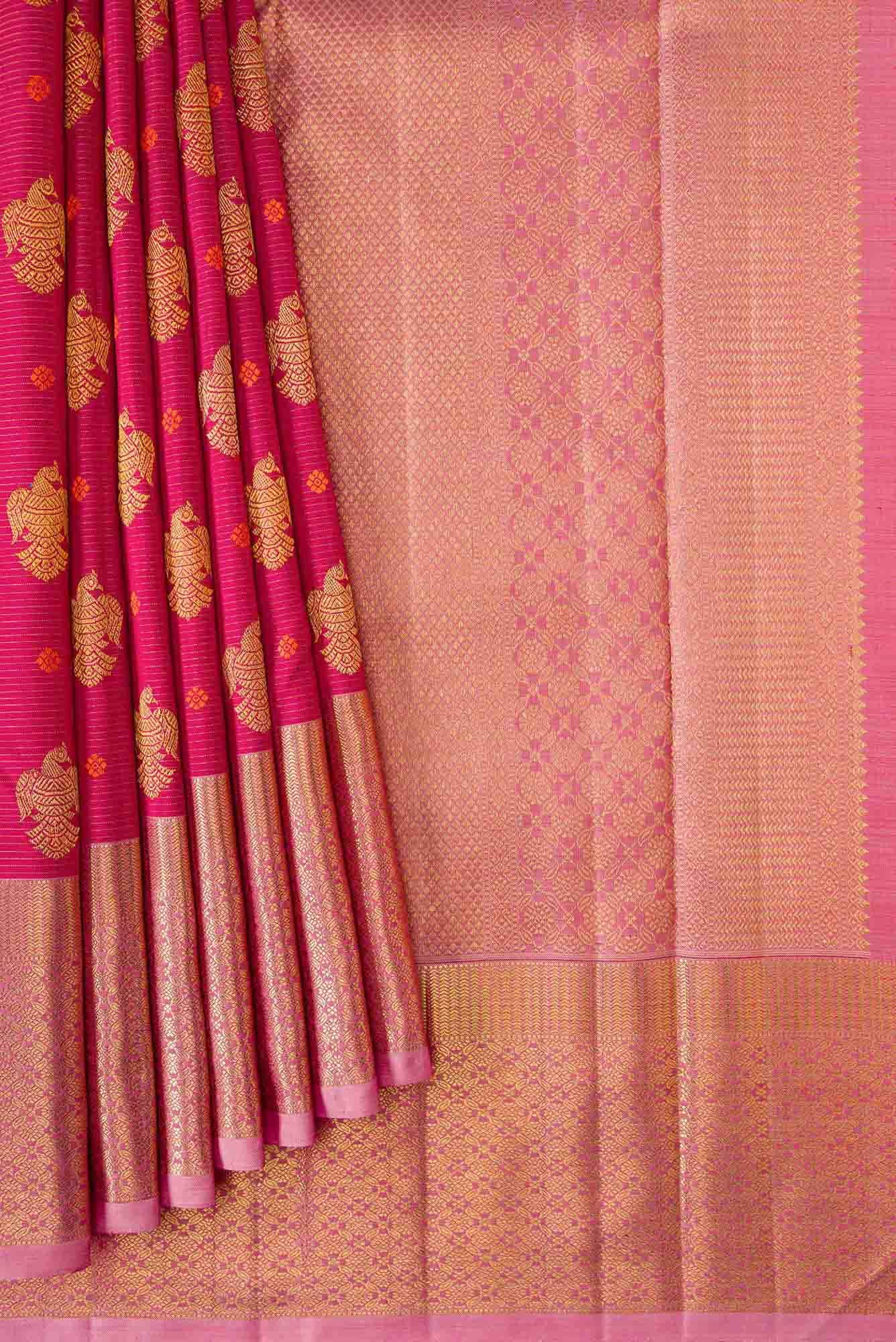 Maroon Dual Tone Kanchipuram Silk Saree - Image 2