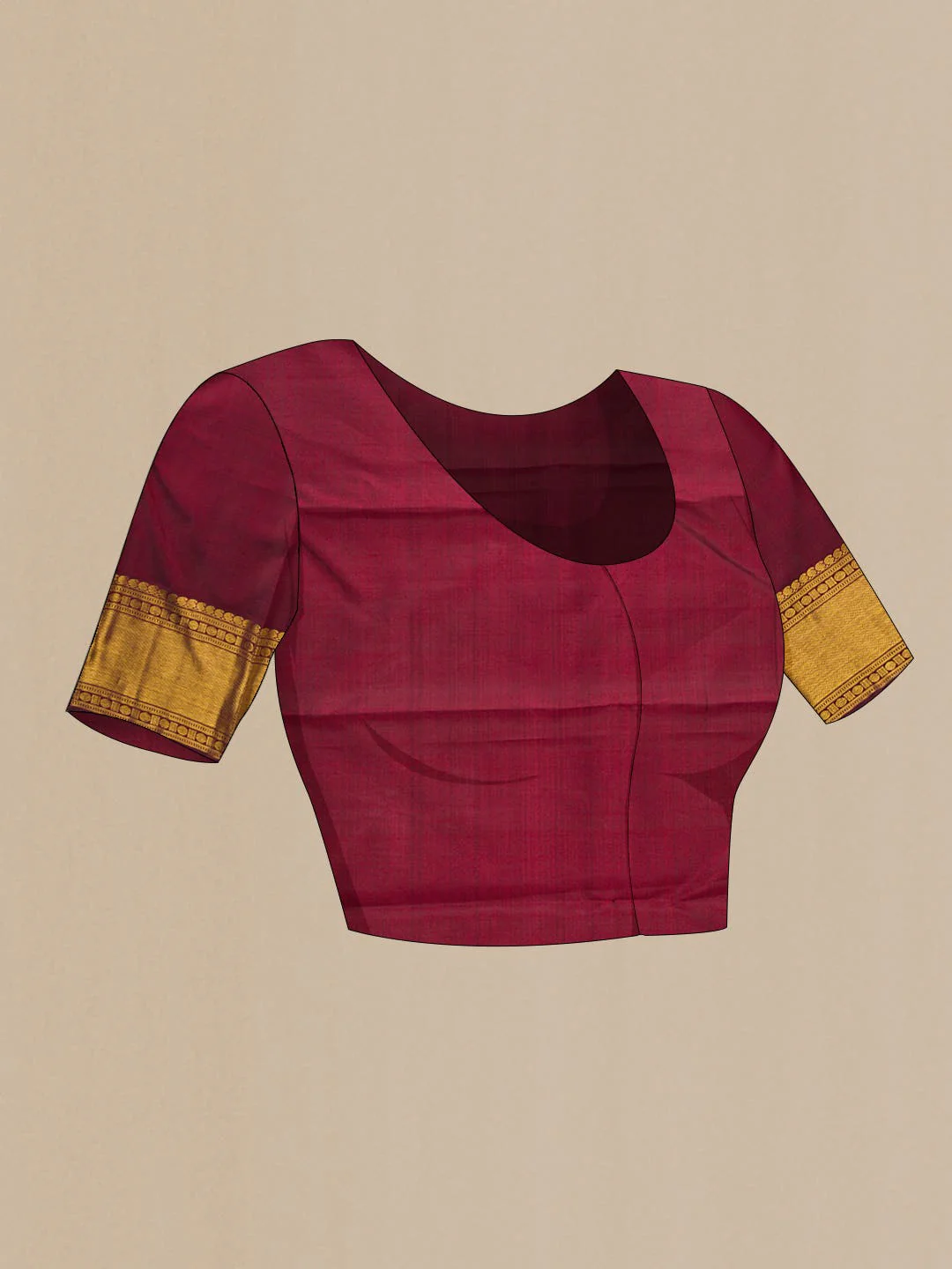 Pure Silk Pure Zari Maroon Dual Tone Kanjivaram Saree - Image 7