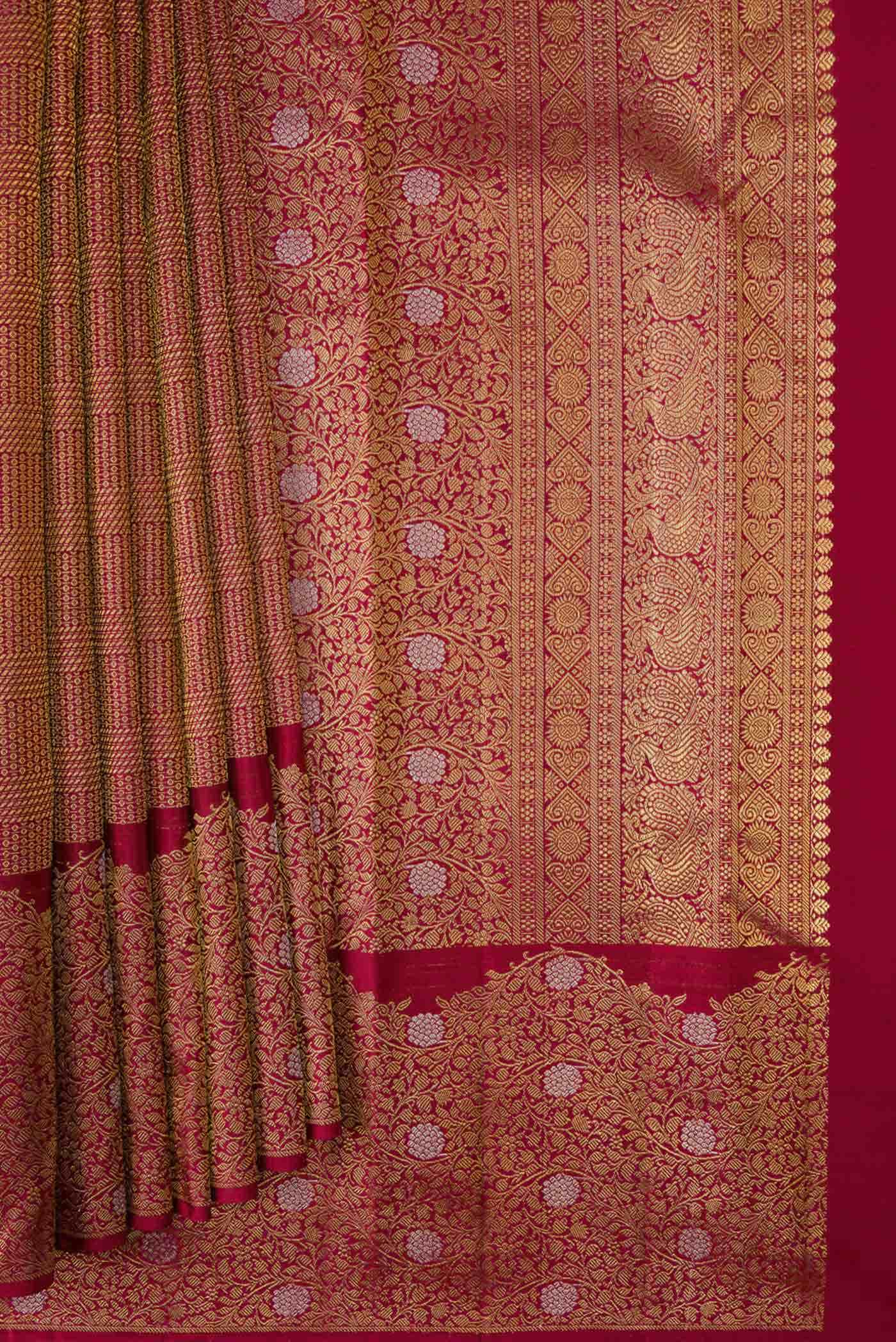 Maroon Dual Tone Kanchipuram Silk Saree - Image 2