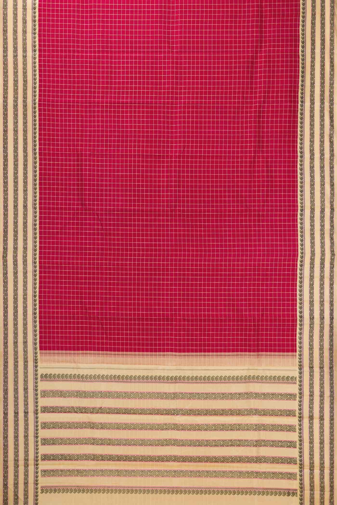 Maroon Dual Tone Kanjivaram Silk Saree - Image 4