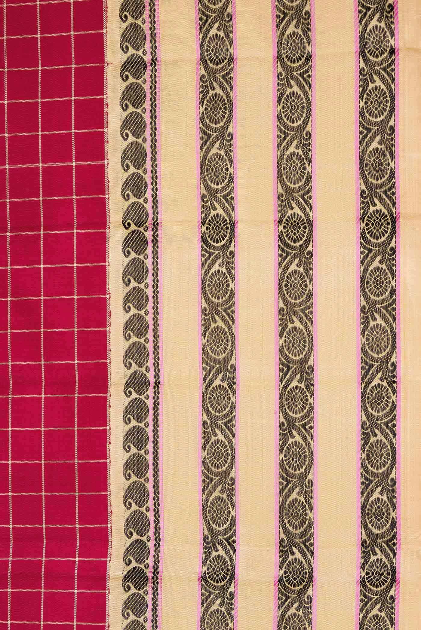 Maroon Dual Tone Kanjivaram Silk Saree - Image 5