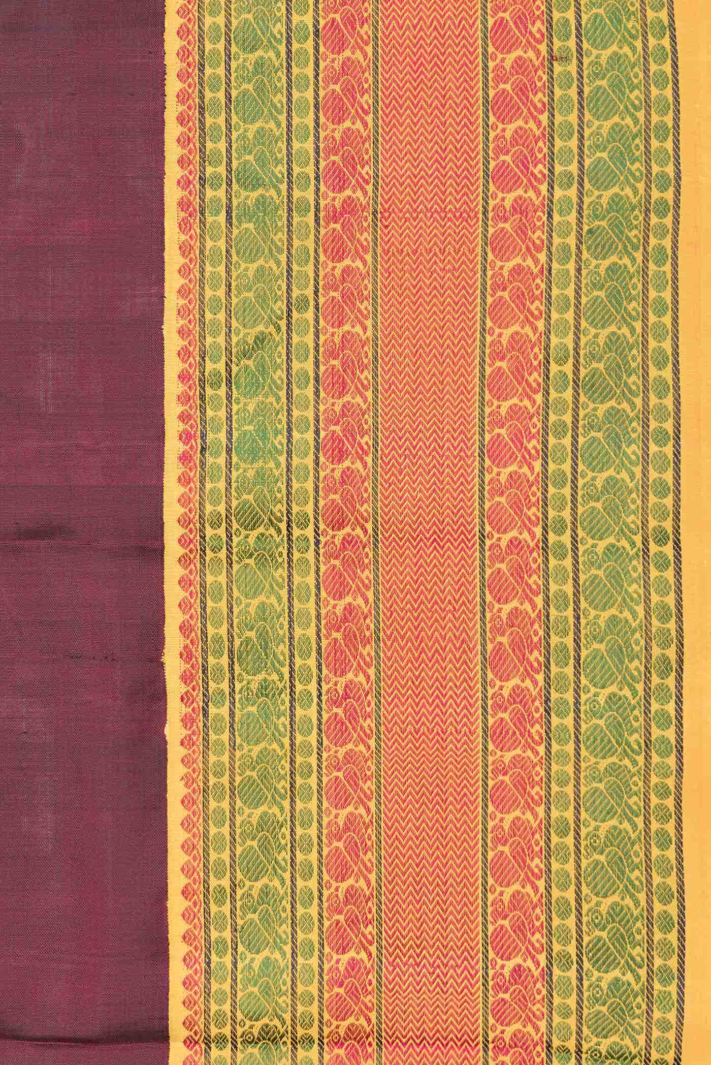 Maroon Dual Tone Kanjivaram Silk Saree - Image 5
