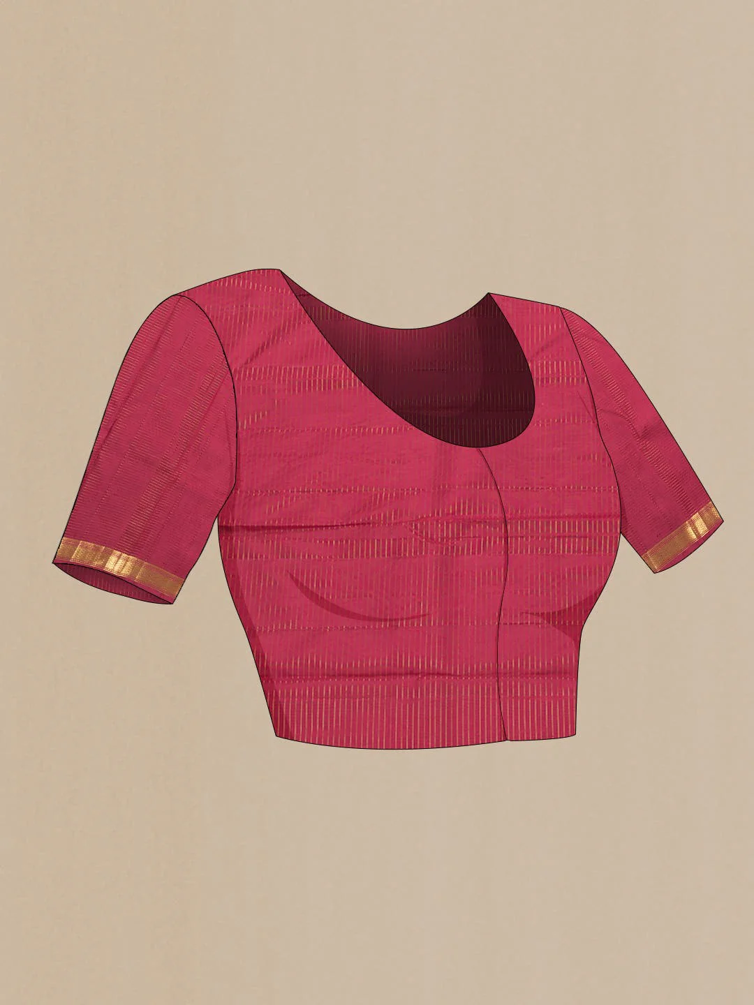 Pure Silk Pure Zari Maroon Dual Tone Kanjivaram Saree - Image 6