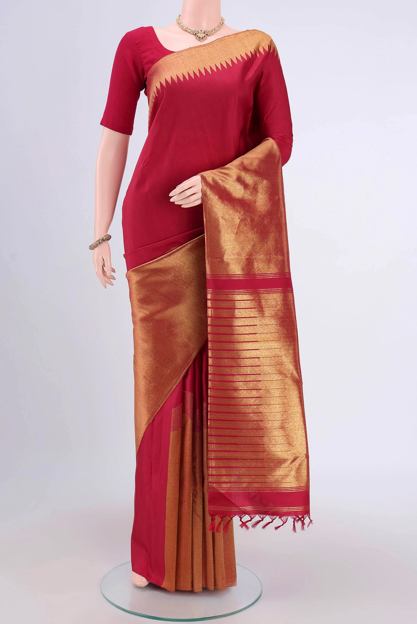 Maroon Kanjivaram Silk Saree
