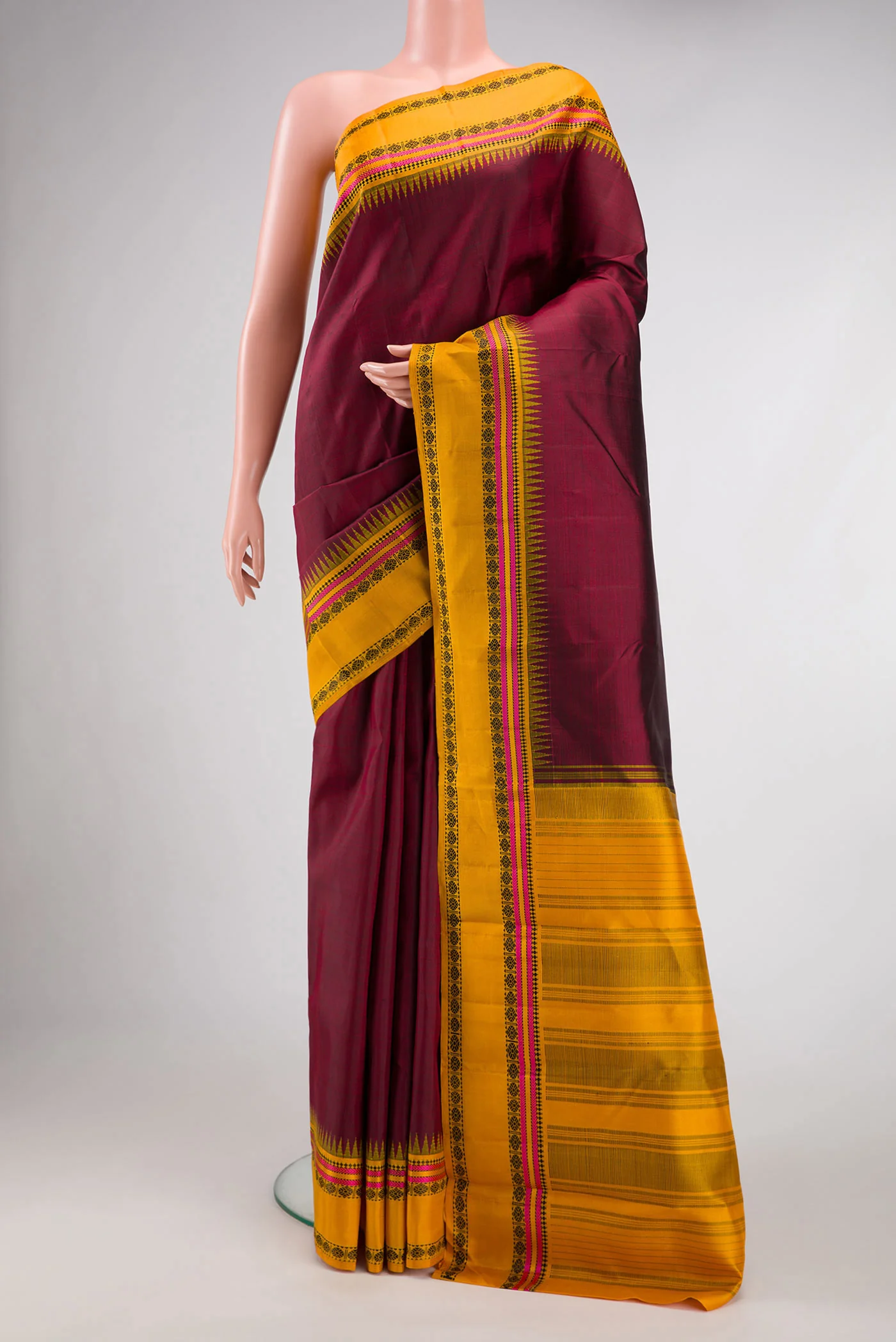 Maroon Kanjivaram Silk Saree