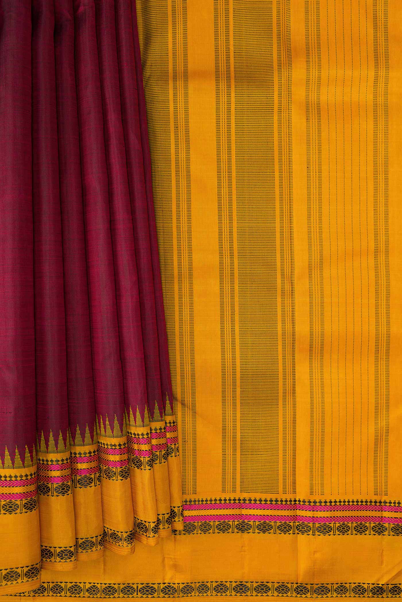 Maroon Kanjivaram Silk Saree - Image 4