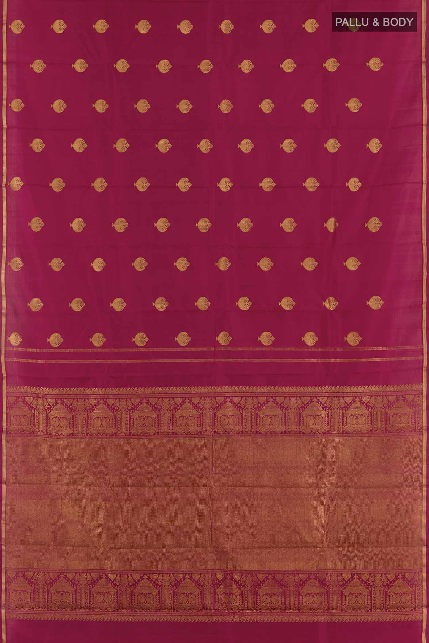 Maroon Kanjivaram Silk Saree - Image 3