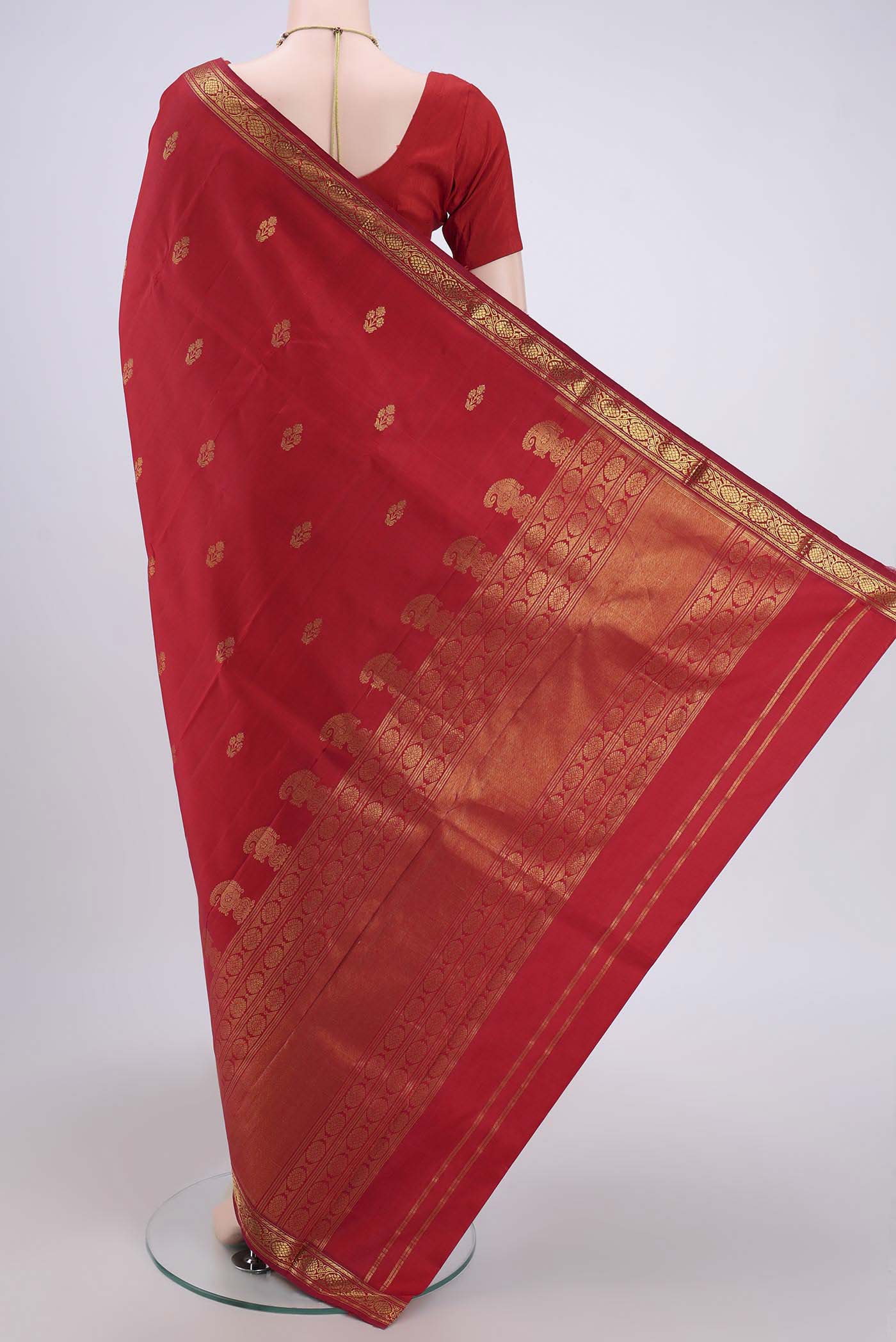 Red Kanjivaram Silk Saree - Image 3