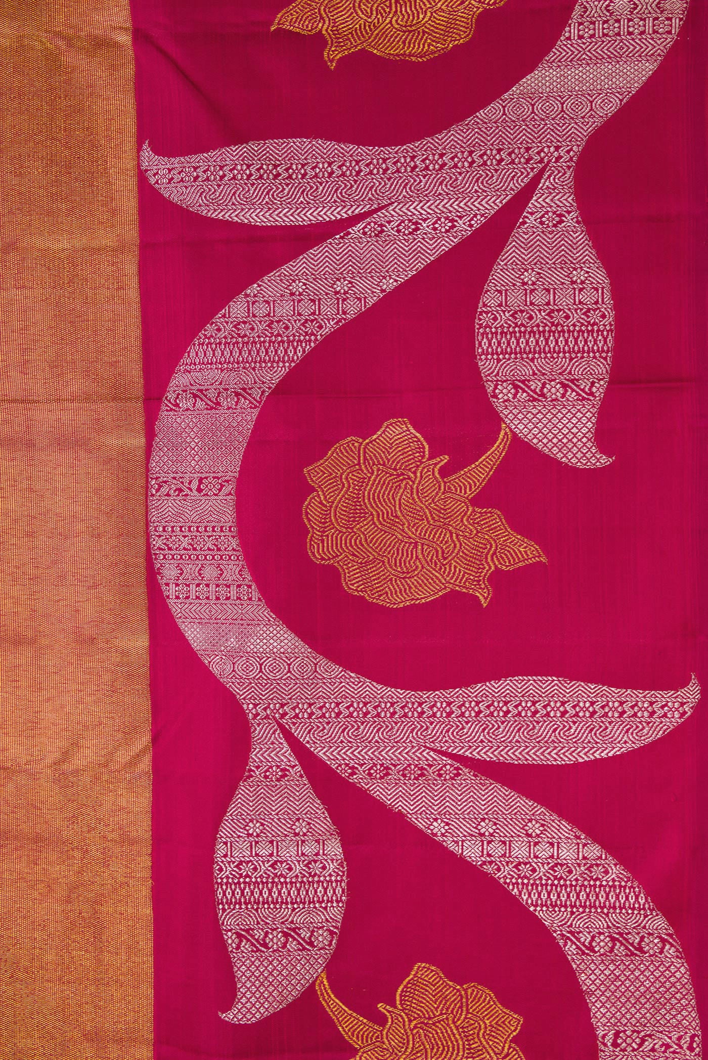 Maroon with Gold Color Kanjivaram Silk Saree - Image 3