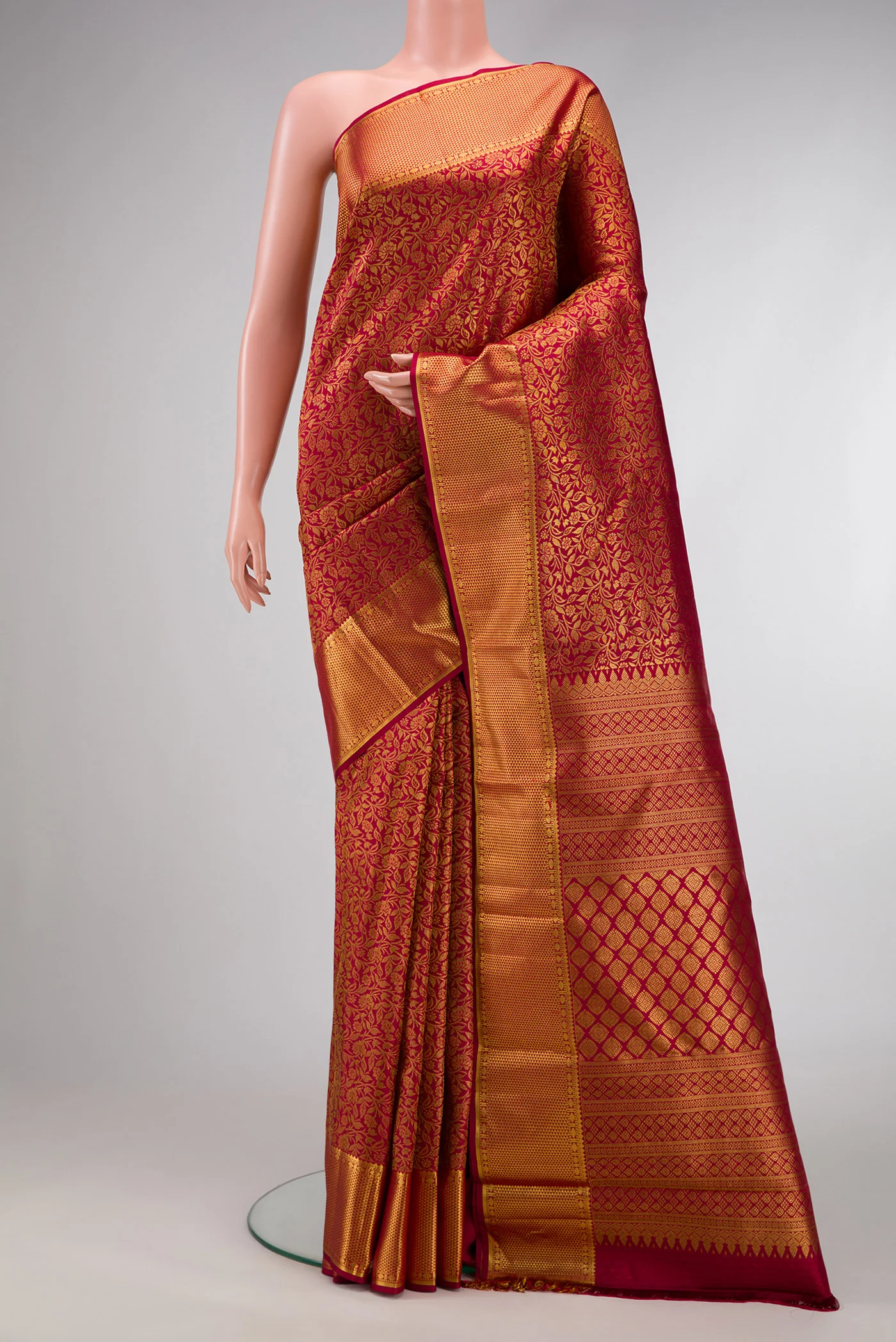 Maroon Kanjivaram Silk Saree
