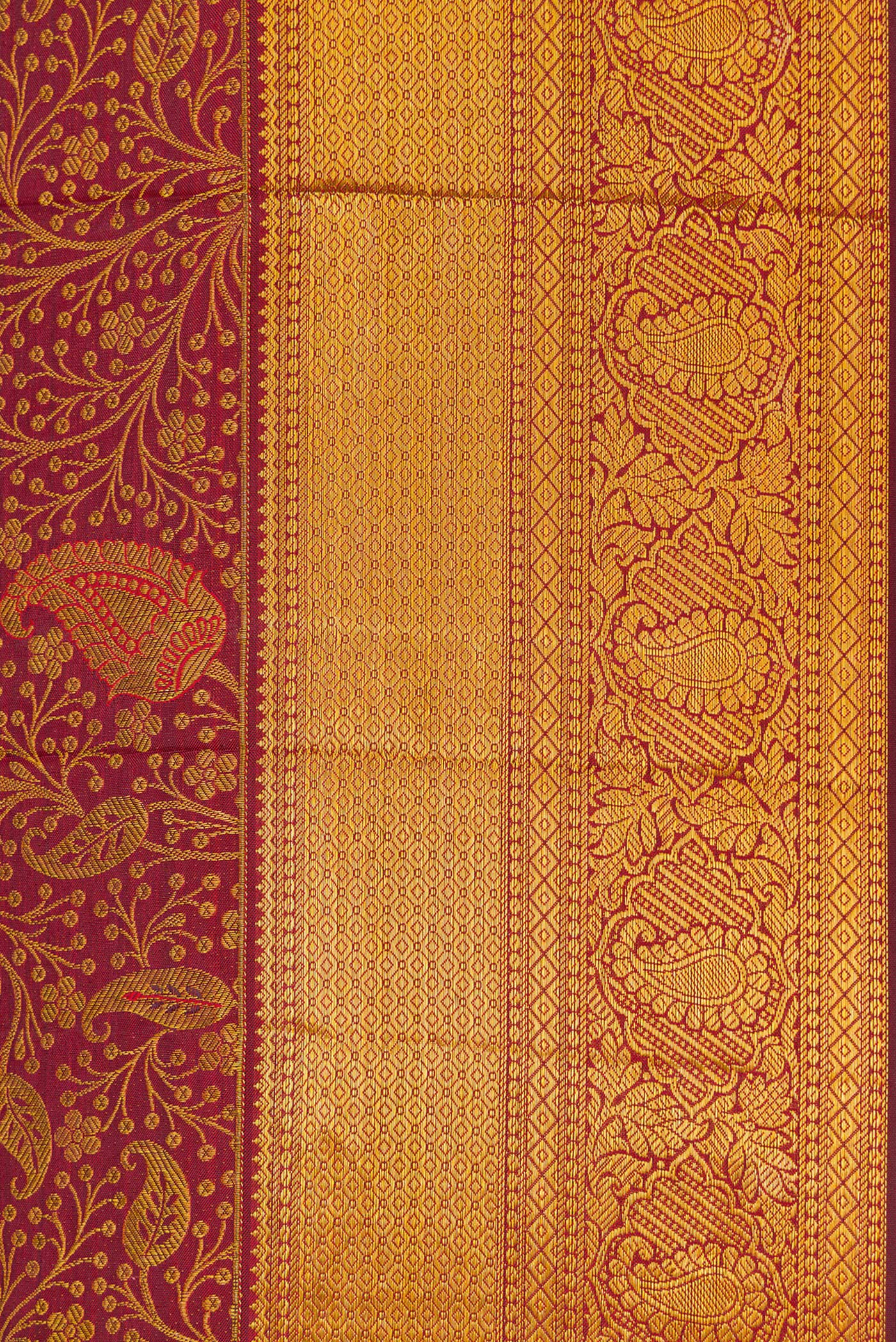 Maroon Kanjivaram Silk Saree - Image 3