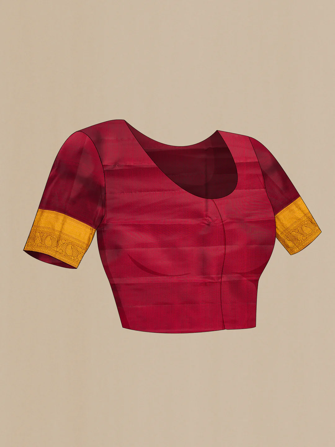 Maroon Kanjivaram Silk Saree - Image 5